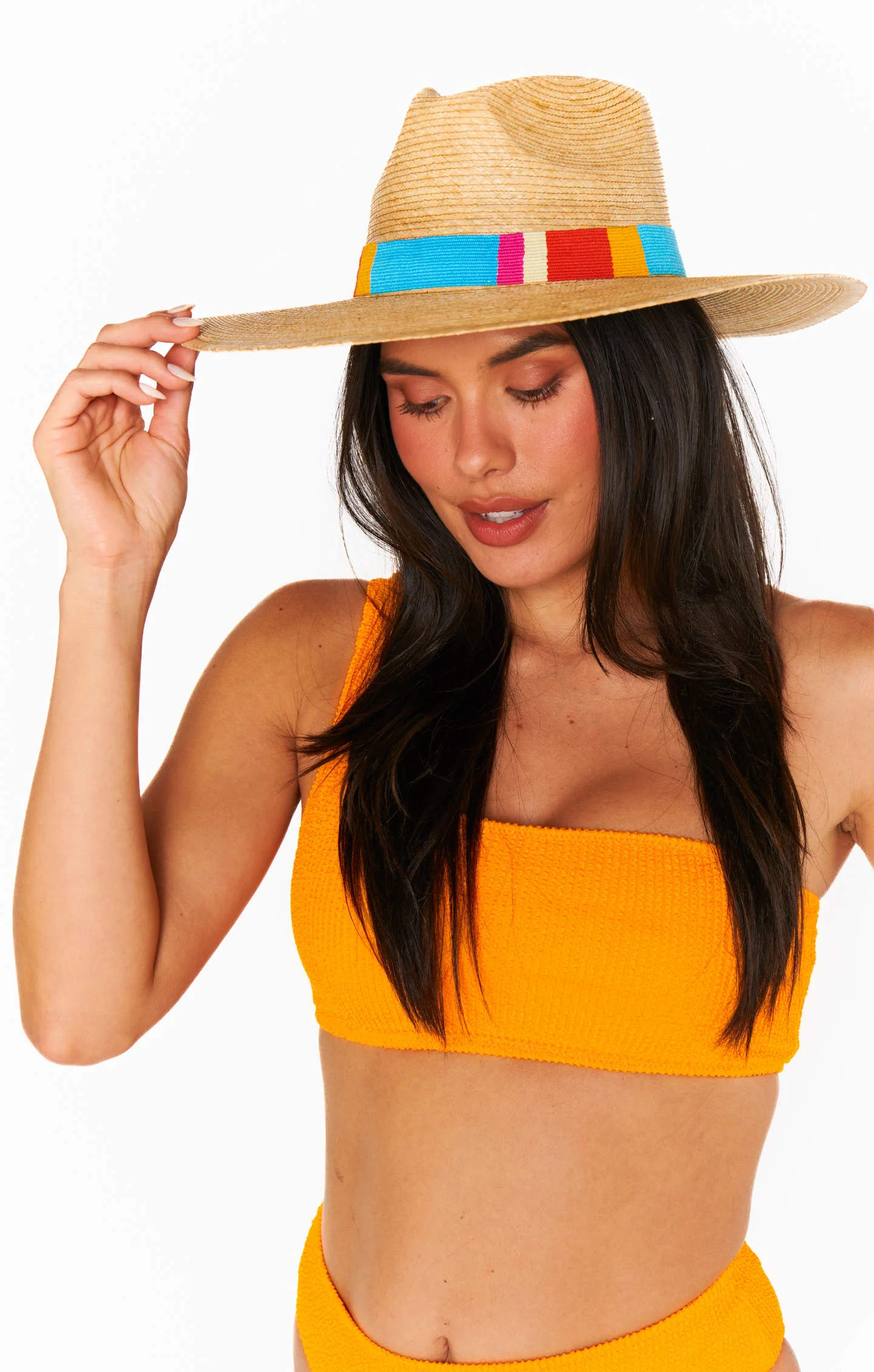 Sunshine Tienda Sandra Palm Hat ~ Rainbow