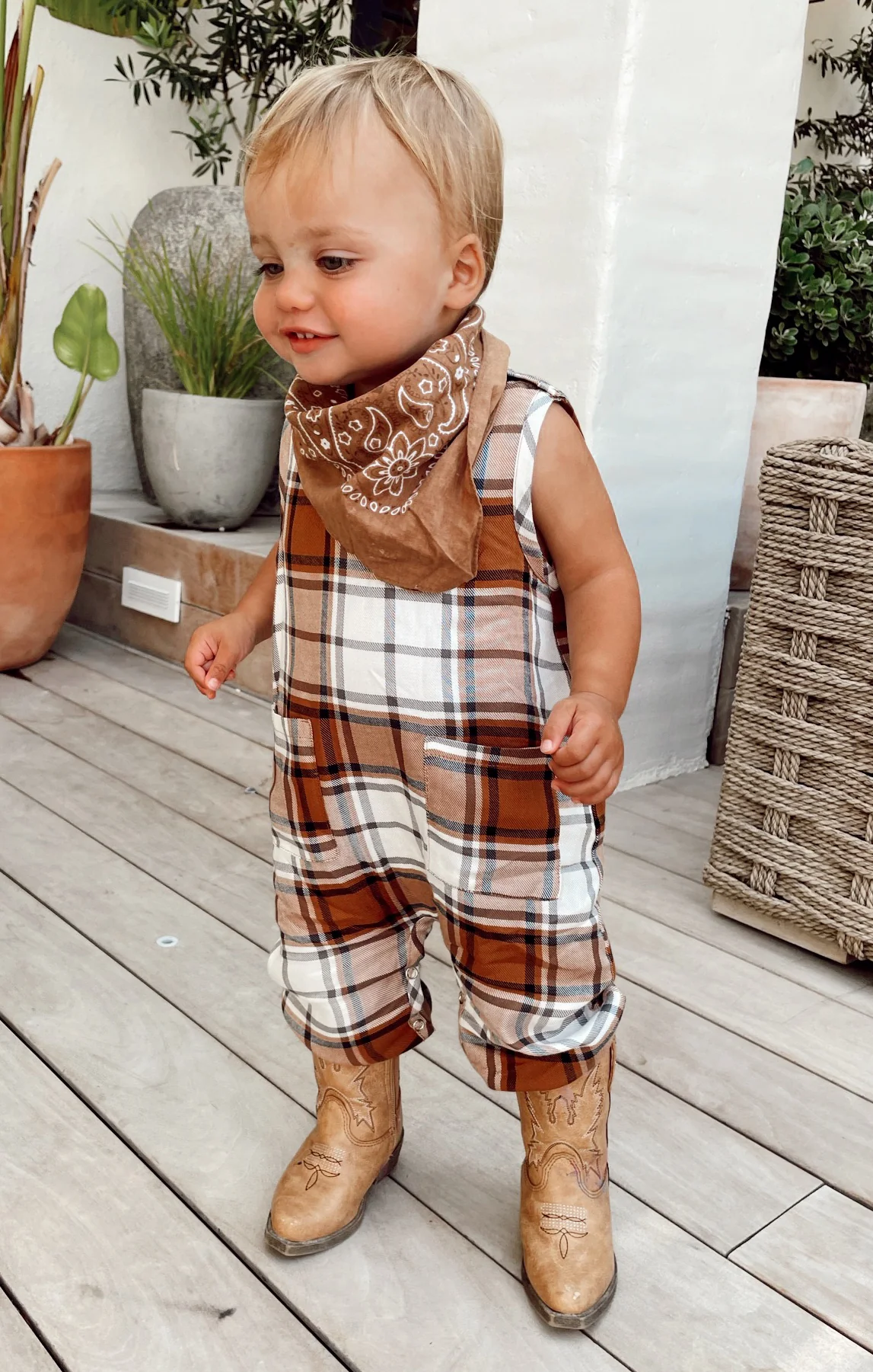 The Case Onesie ~ Tan Plaid
