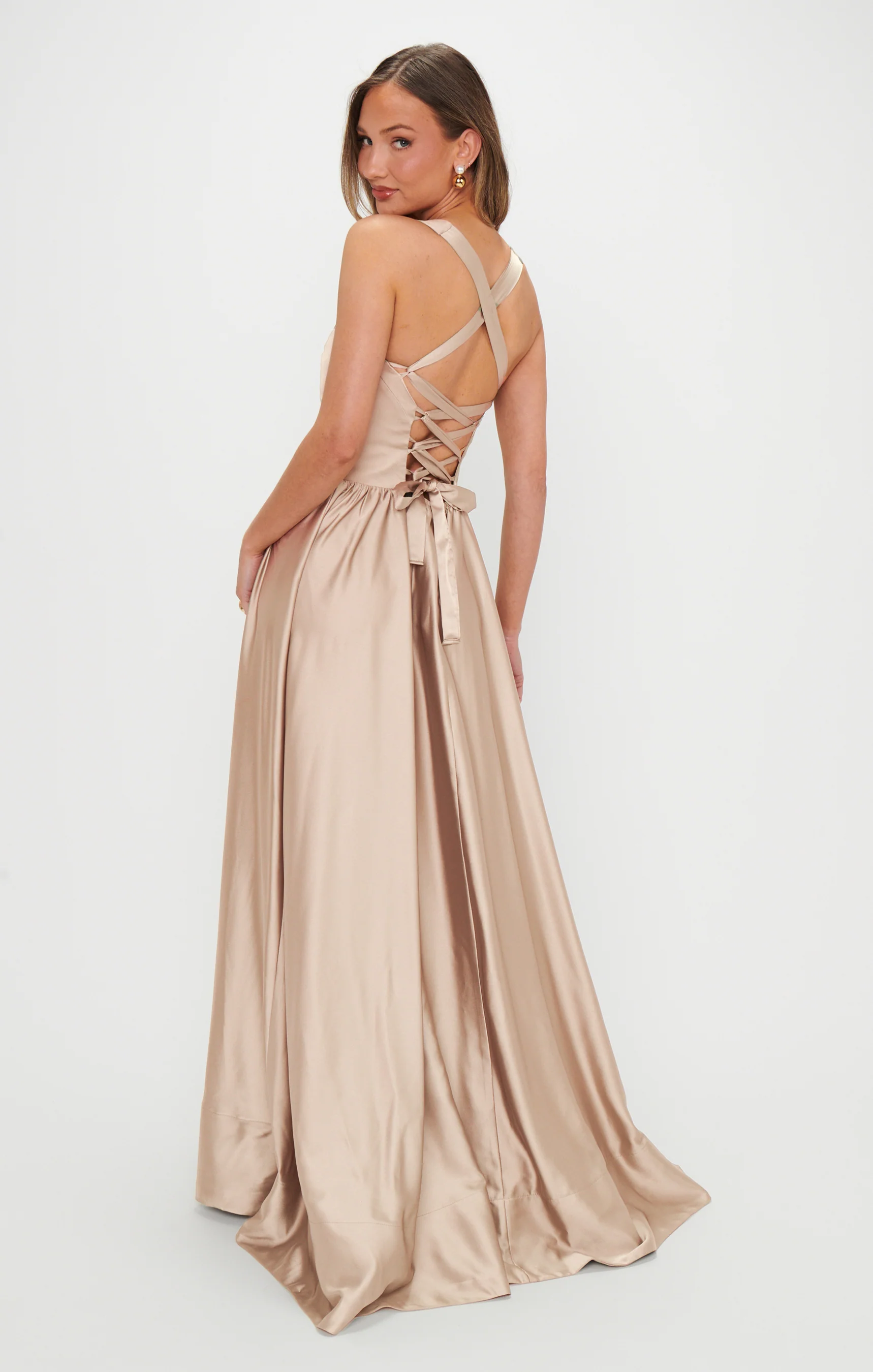 Maxi Dress ~ Champagne Satin