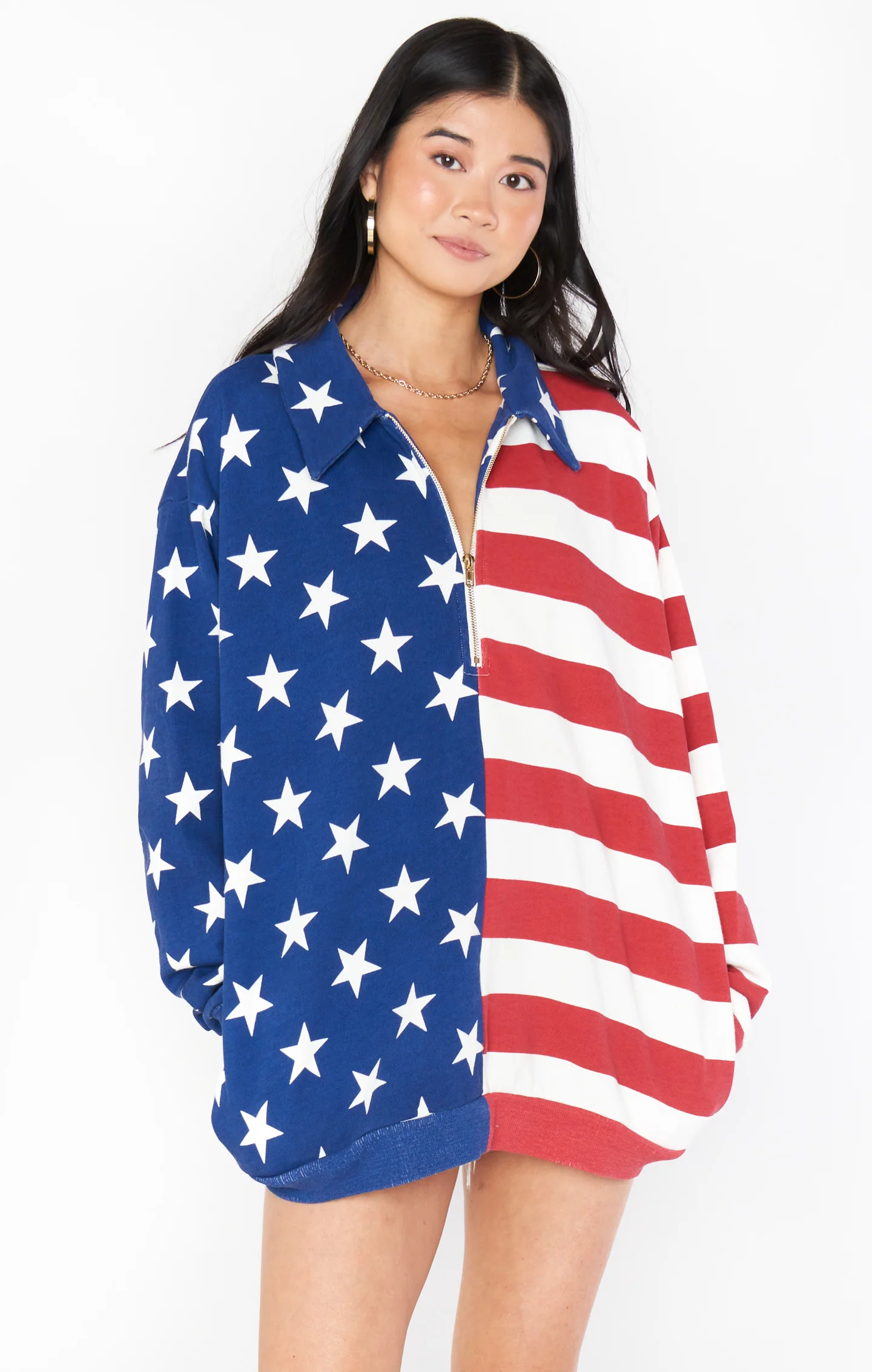 Benny Half Zip Sweatshirt ~ Flag Knit