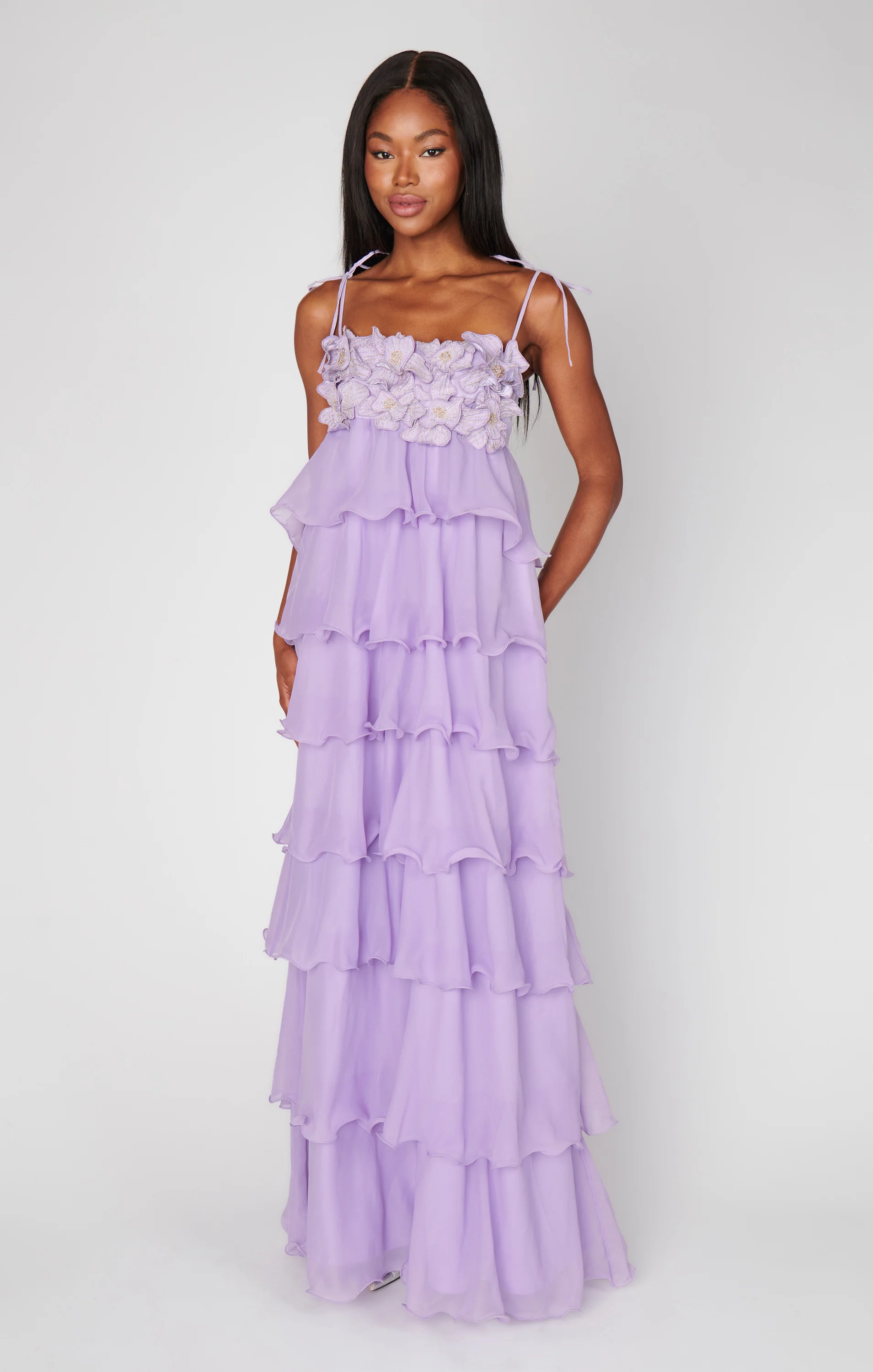 Gabriella Maxi Dress ~ Lilac Enchanted Embellishment