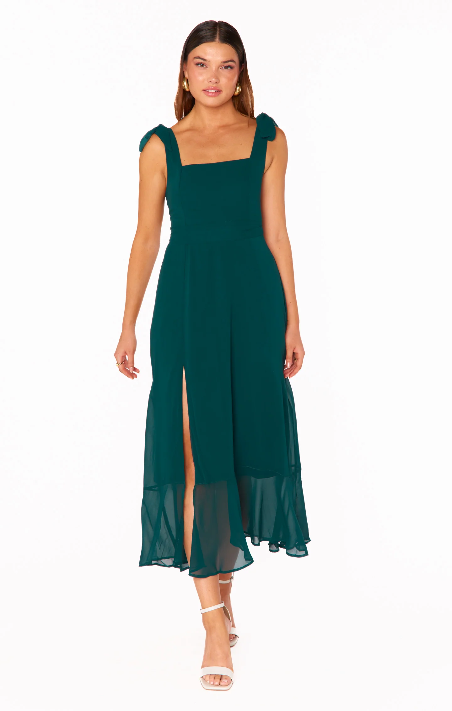 Elena Midi Dress ~ Green Tulle