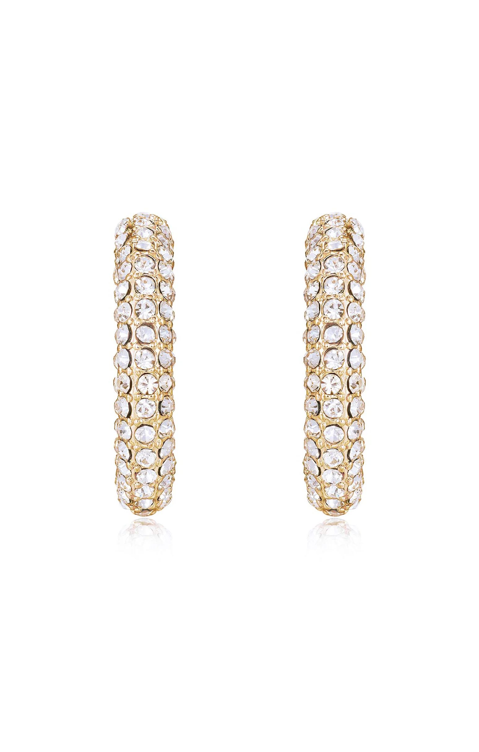 Ettika Crystal Dotted Twist Hoop Earrings ~ Gold