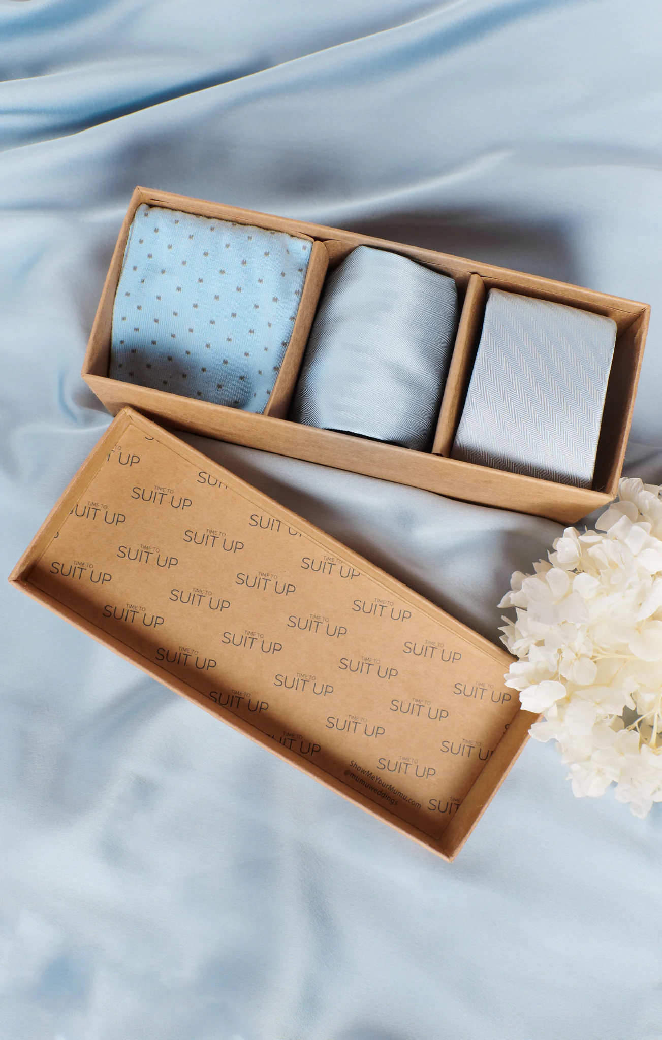 Mumu Weddings x Tie Bar Gift Box ~ Steel Blue Solid