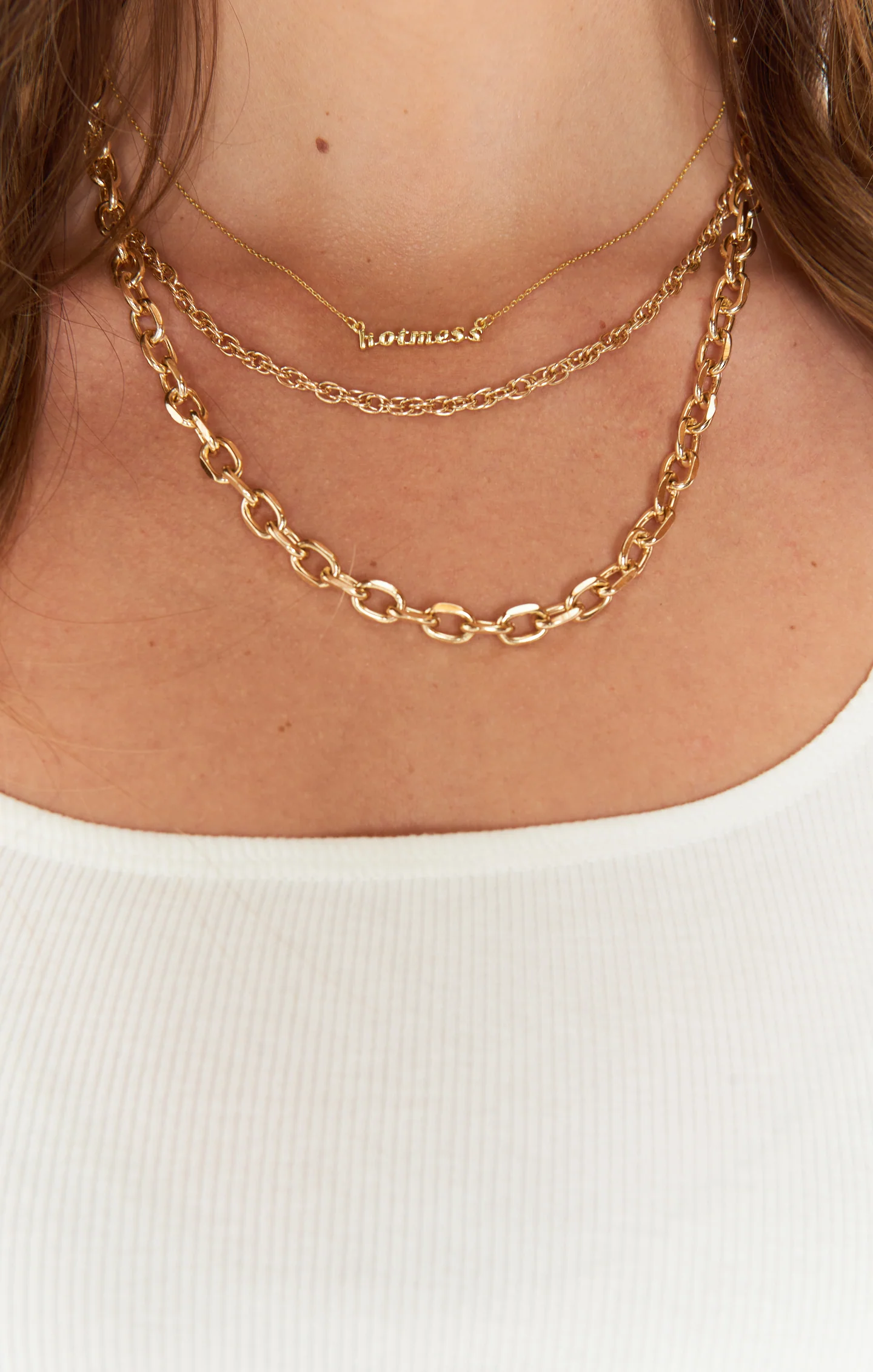 Wood Hot Mess Necklace ~ Gold