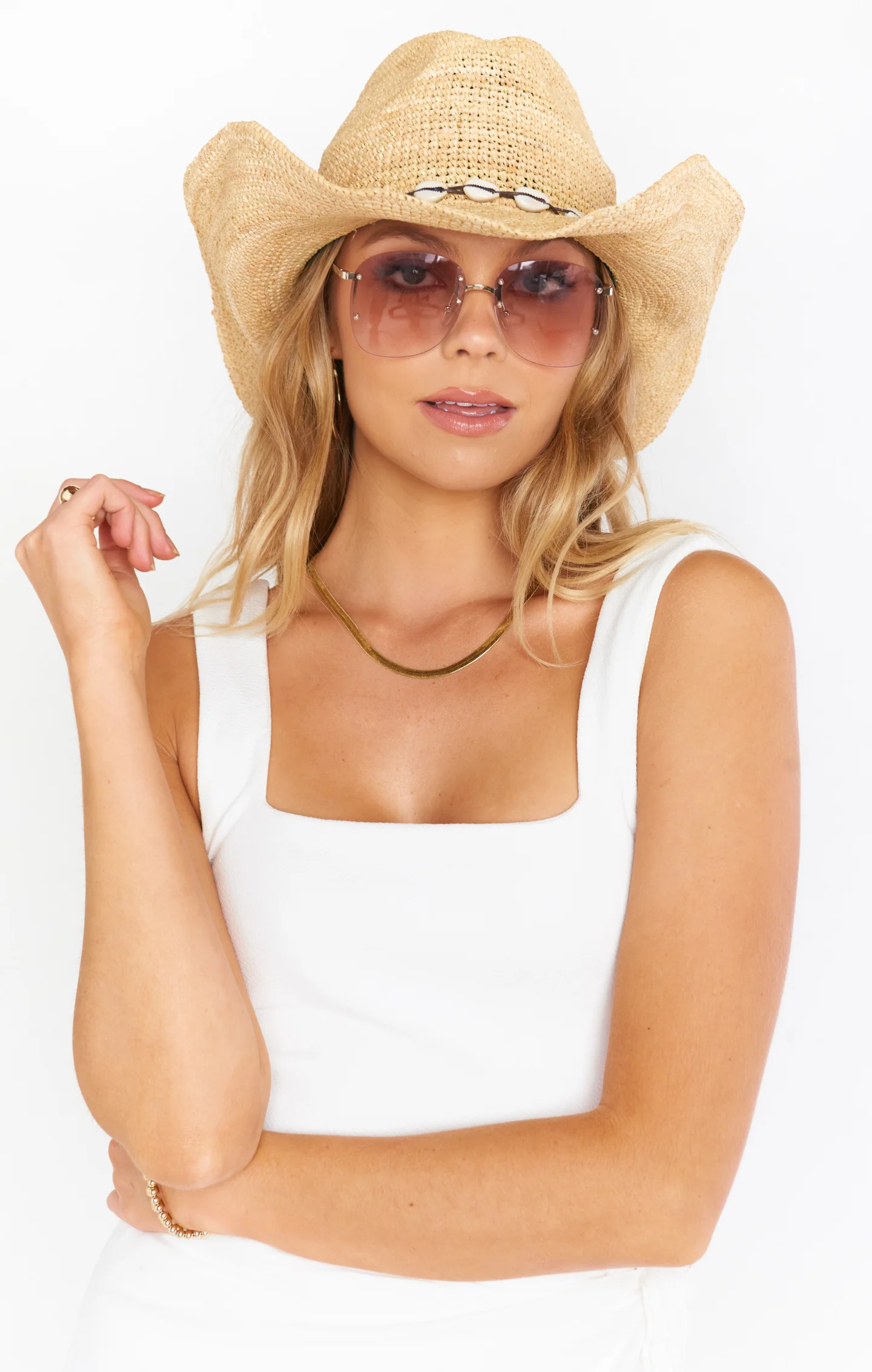 Straw Cowboy Hat ~ Natural