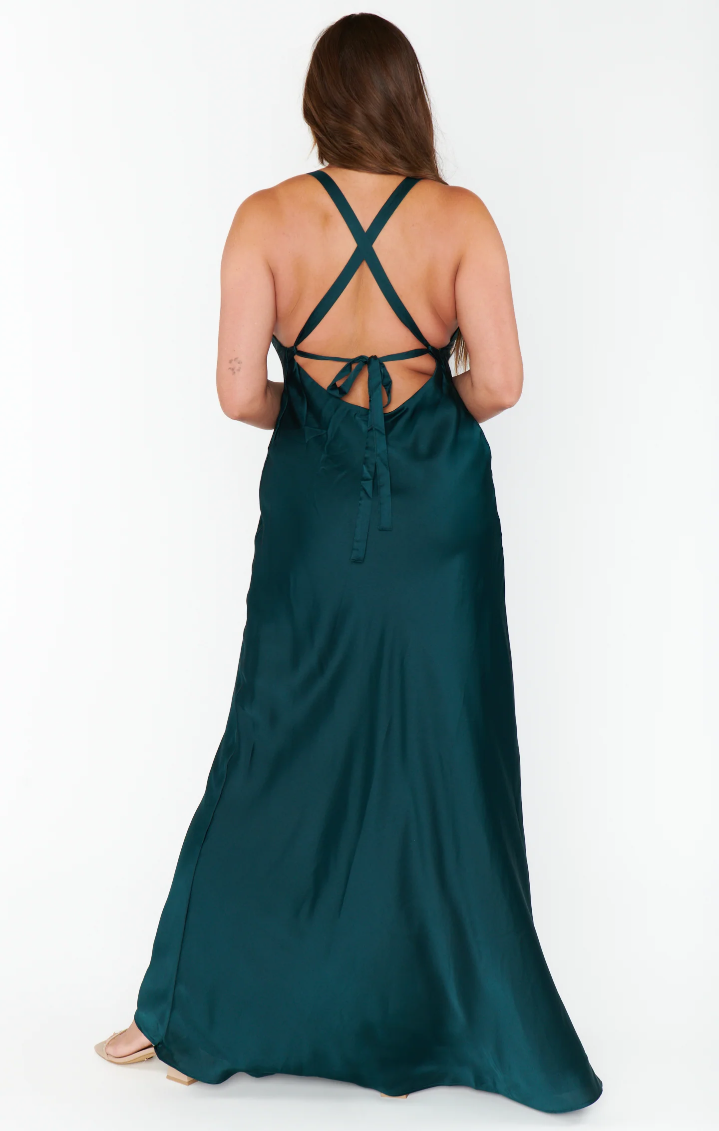 Maxi Dress ~ Deep Emerald Luxe Satin