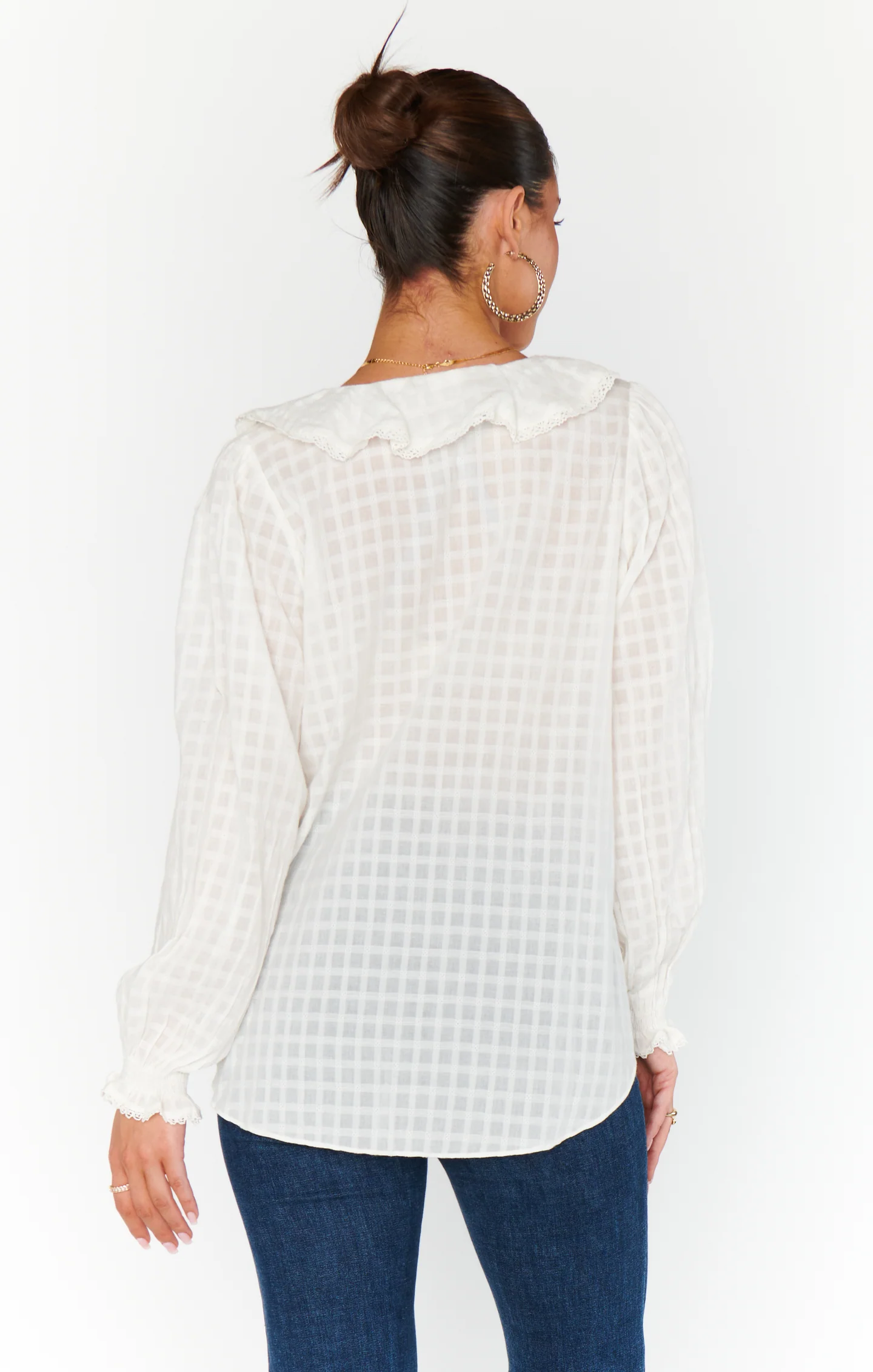 Mia Frill Blouse ~ Light Cotton Sateen