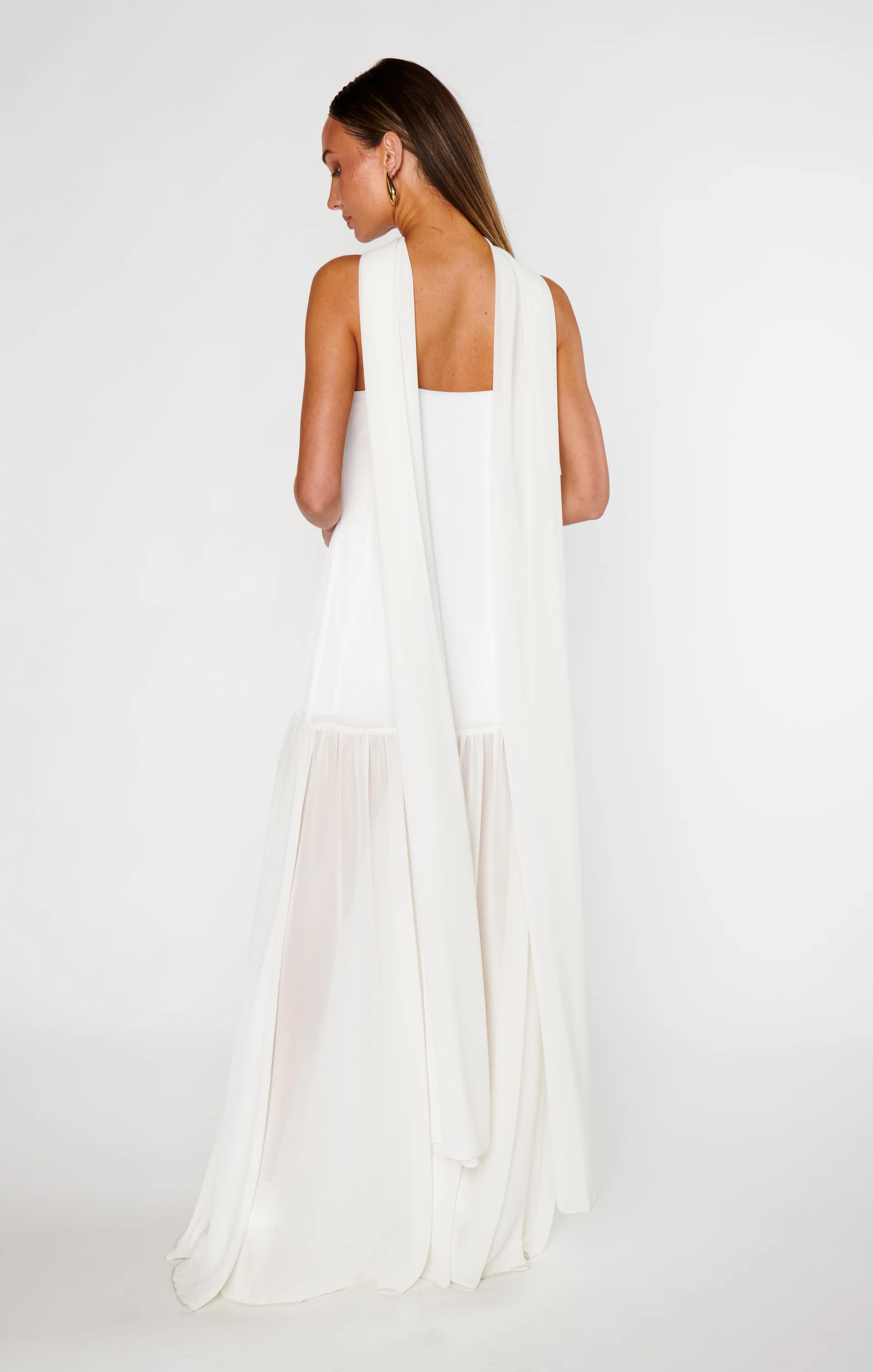 Dalia Maxi Dress ~ Ivory Luxe Satin