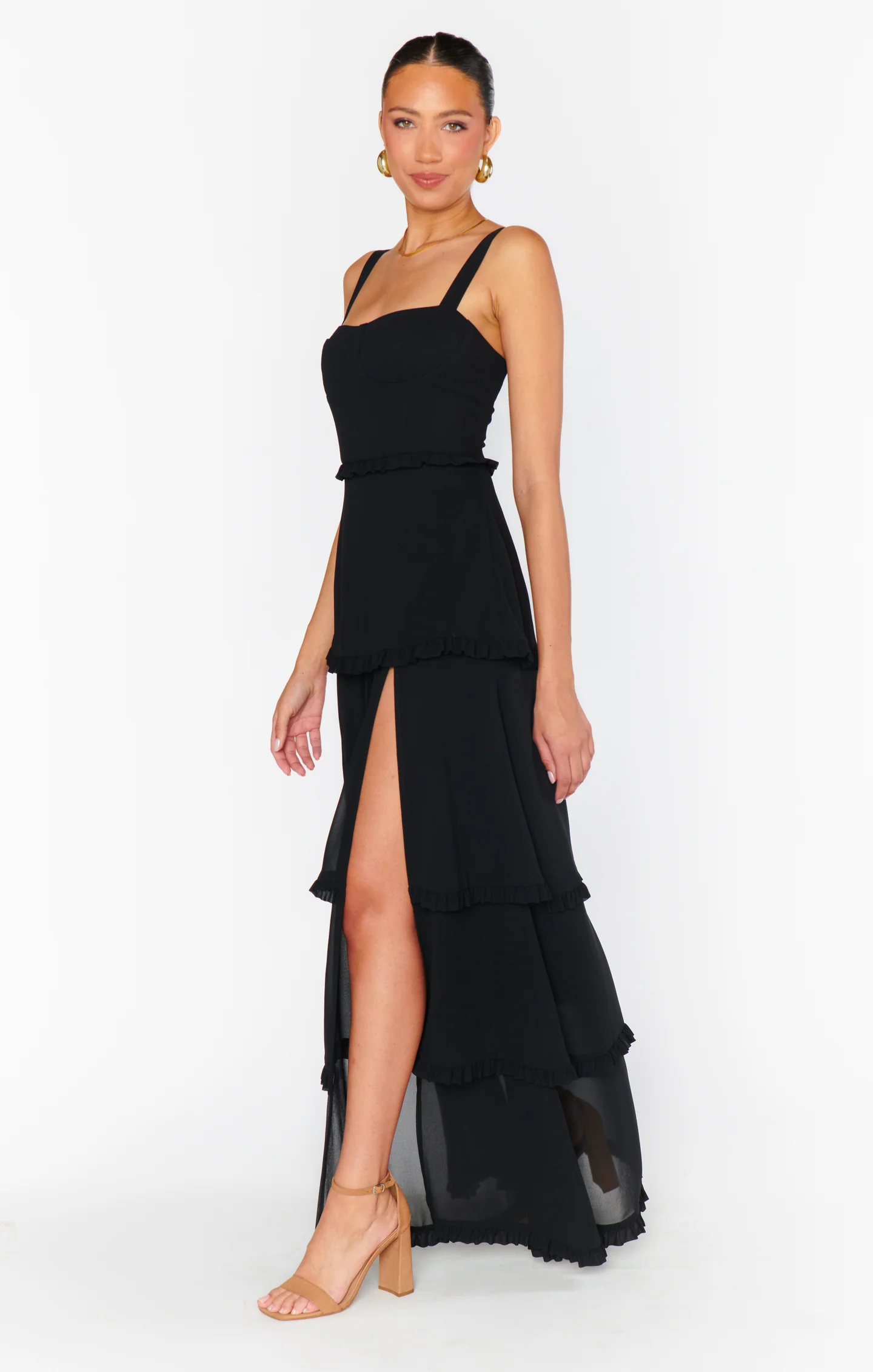 Lady Corset Dress ~ Black Chiffon