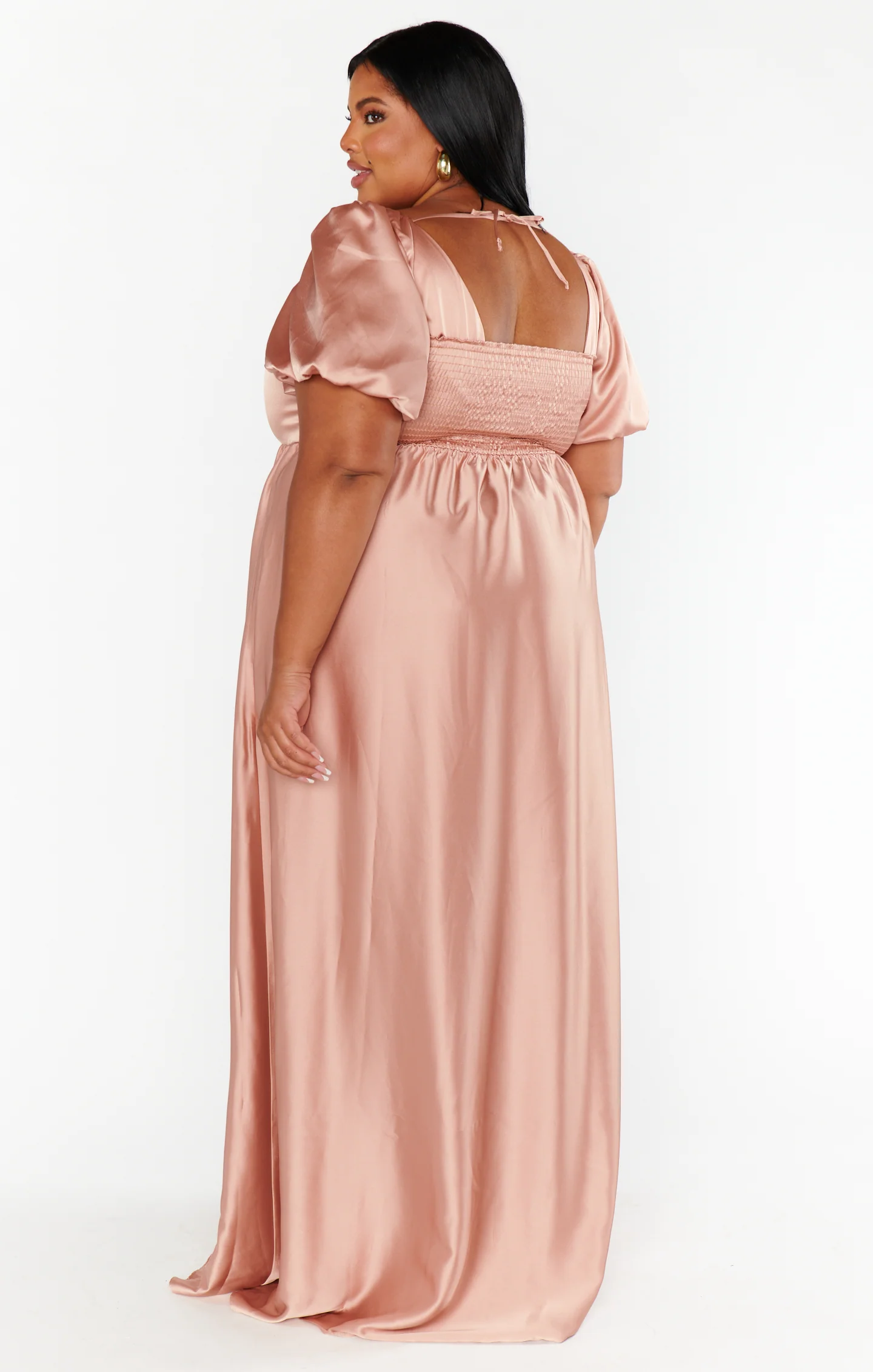 Maxi Dress ~ Rose Gold Luxe Satin