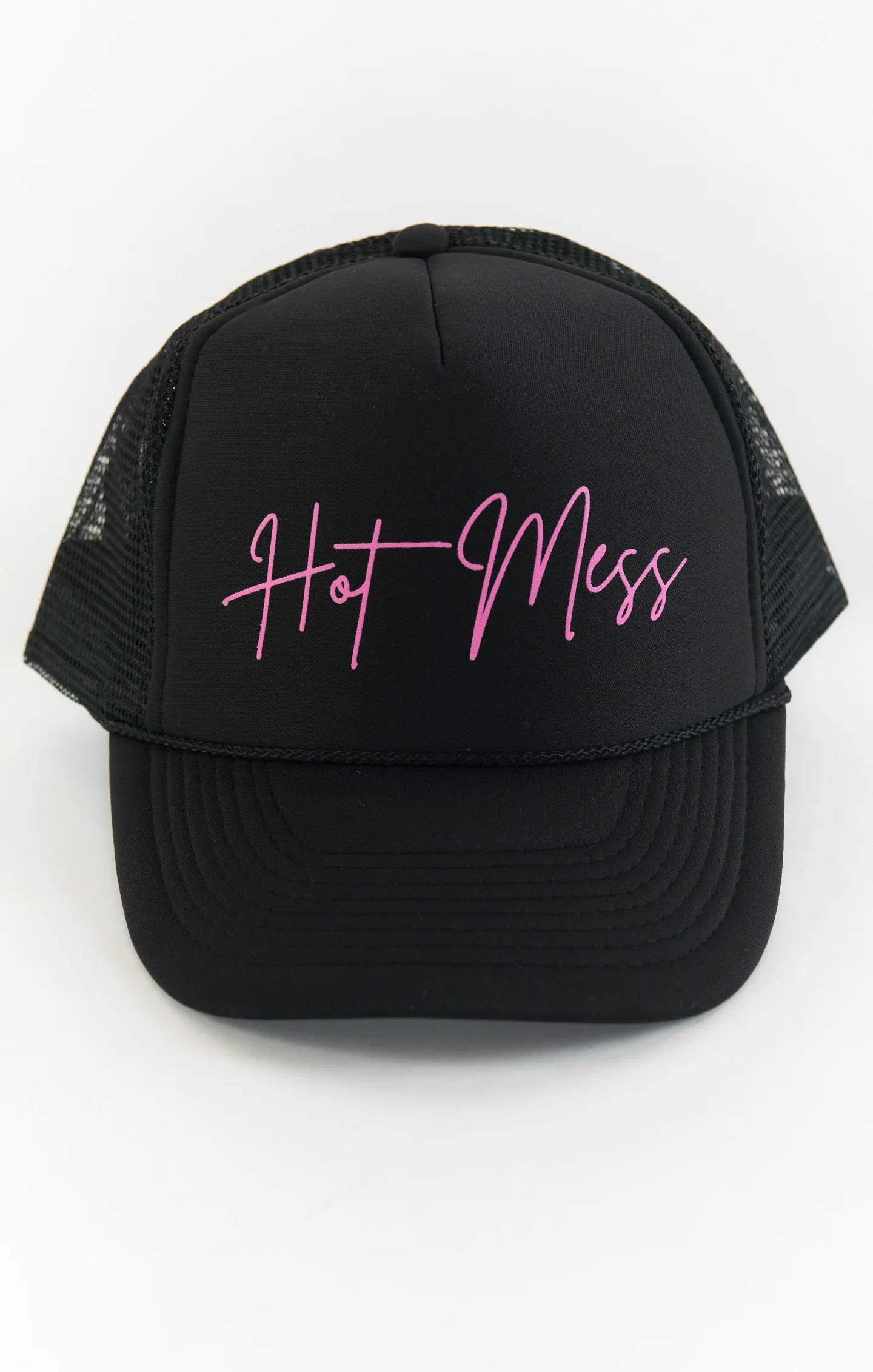 Hot Mess Trucker Hat ~ Black & Hot Pink