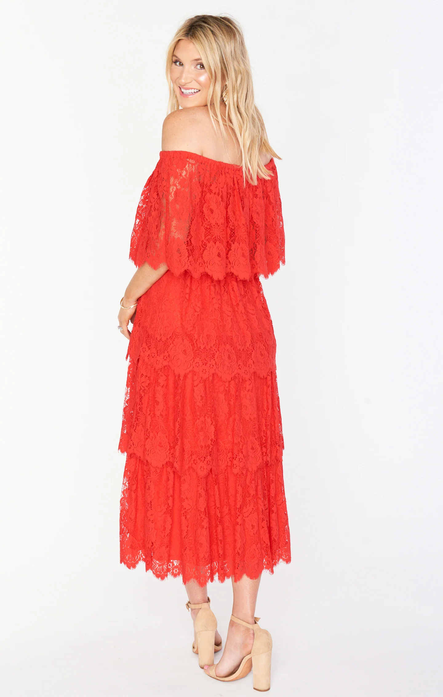 Lana Midi Dress ~ Red Spring Fling Lace