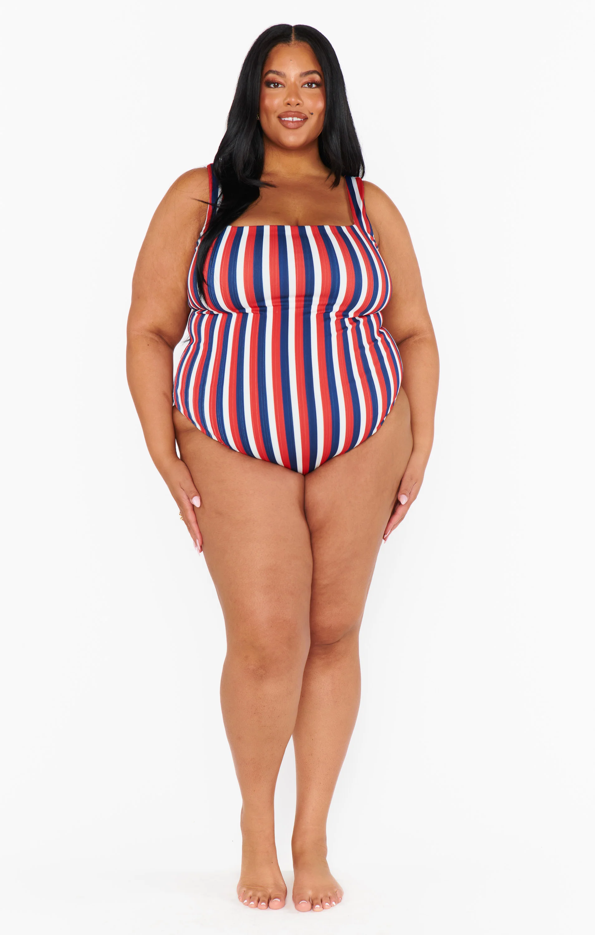 The Ribbed One Piece ~ Americana Stripe Micro Rib