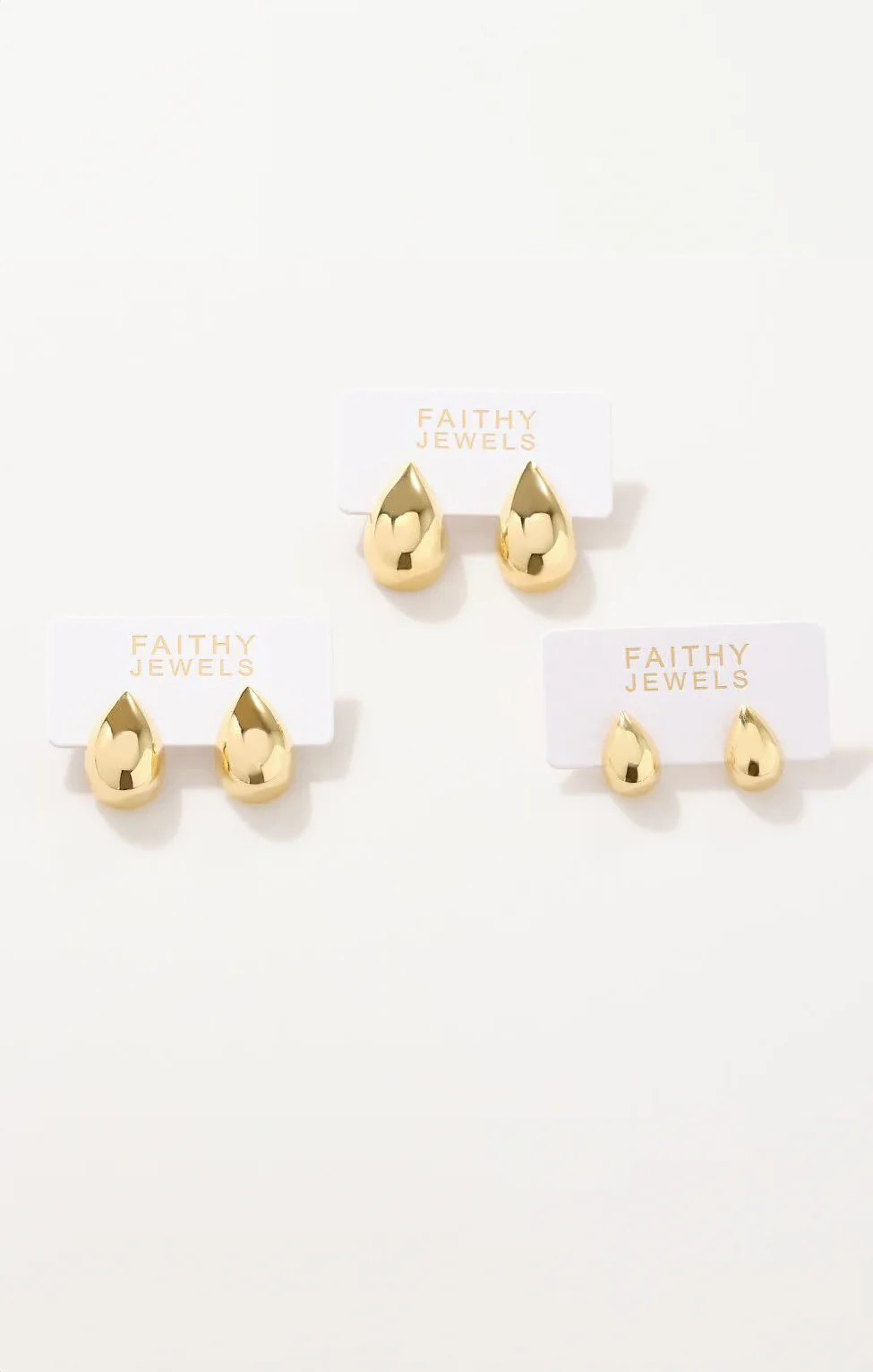 Faithy Jewels Large Teardrop Earring ~ Gold
