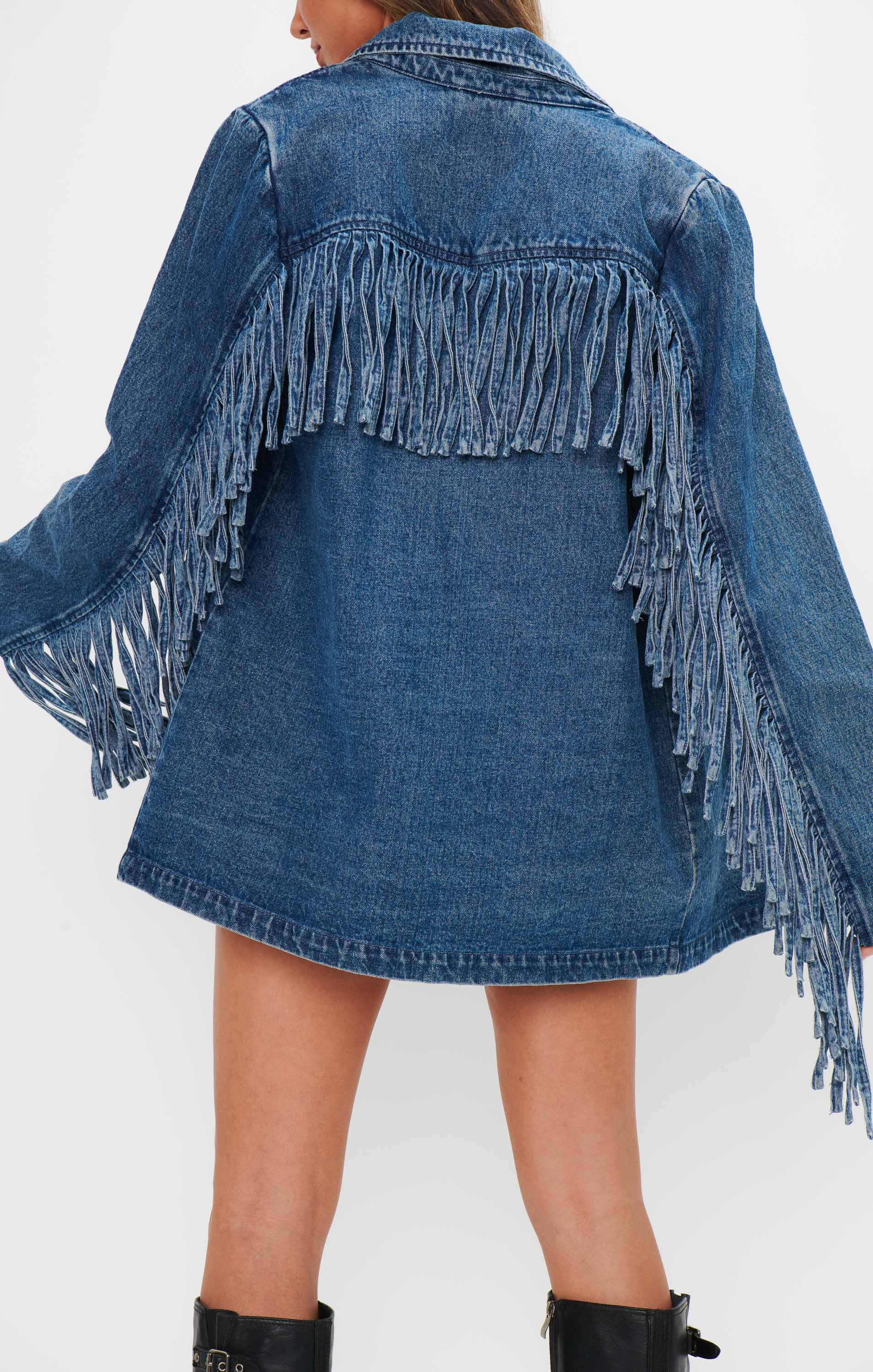 Sierra Fringe Jacket ~ Blue Indigo