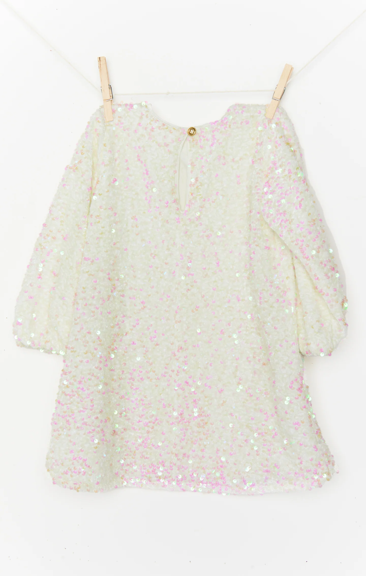 Once Upon A Time Dress ~ White Iridescent Sequins