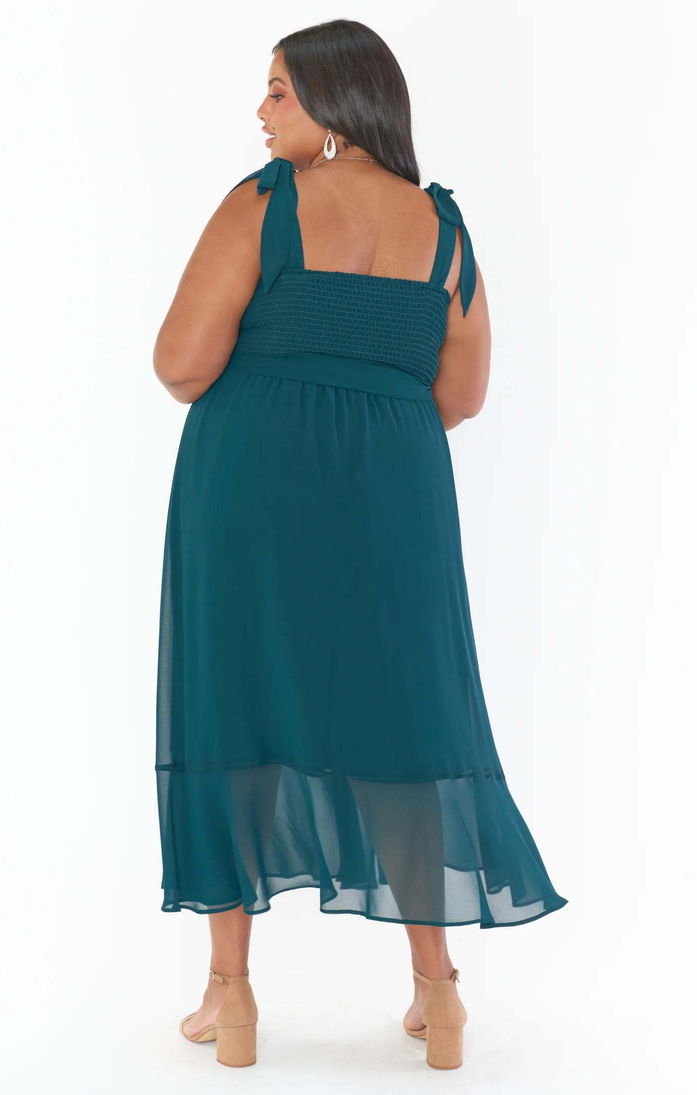 Elena Midi Dress ~ Green Tulle