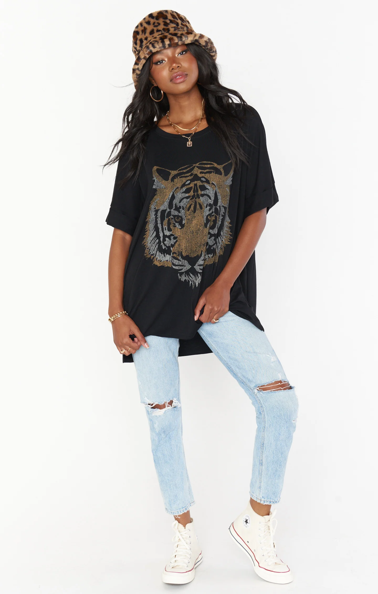 Talia Tee ~ Tiger Head Graphic