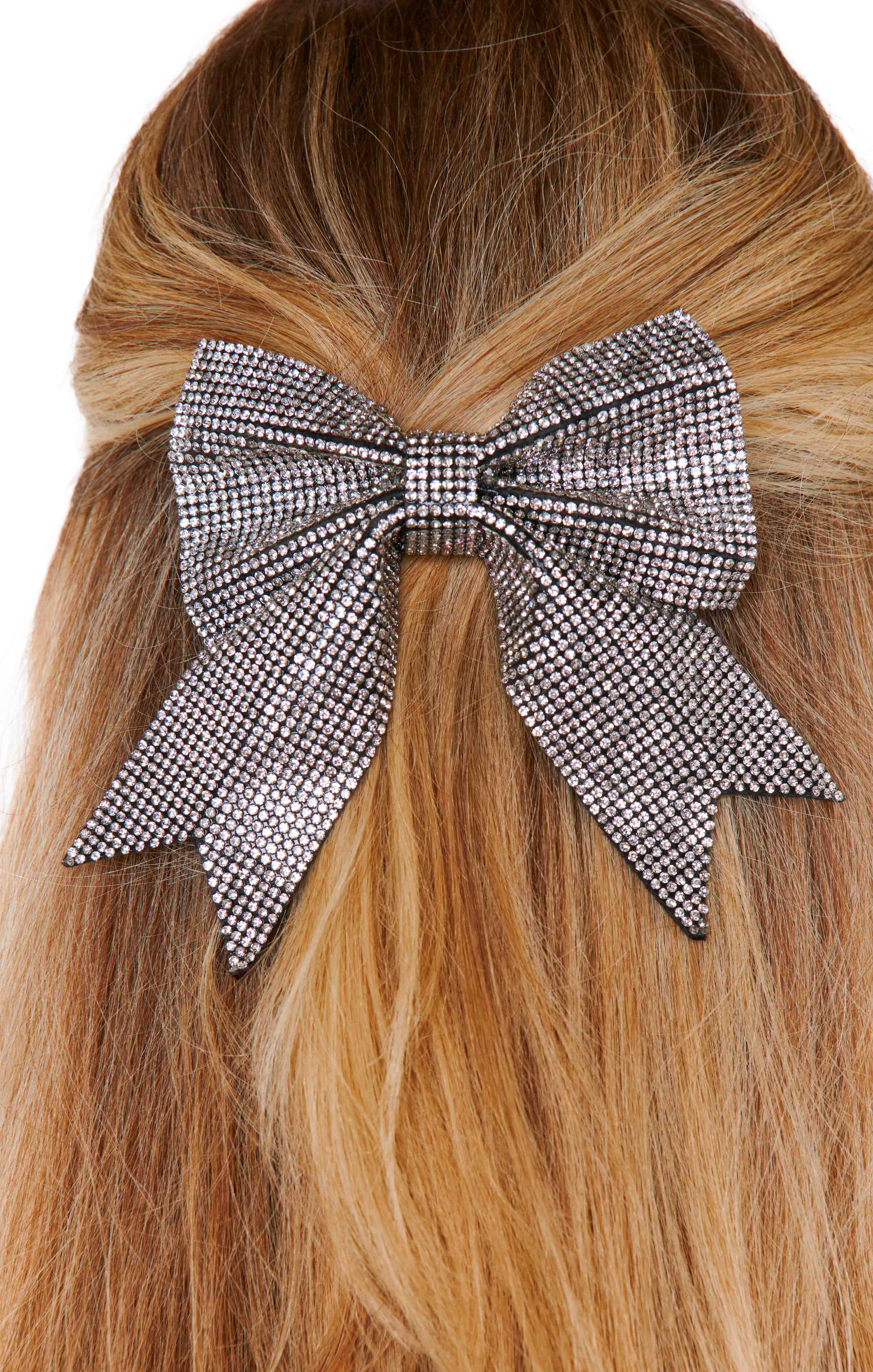 Holiday Hair Bow ~ Silver