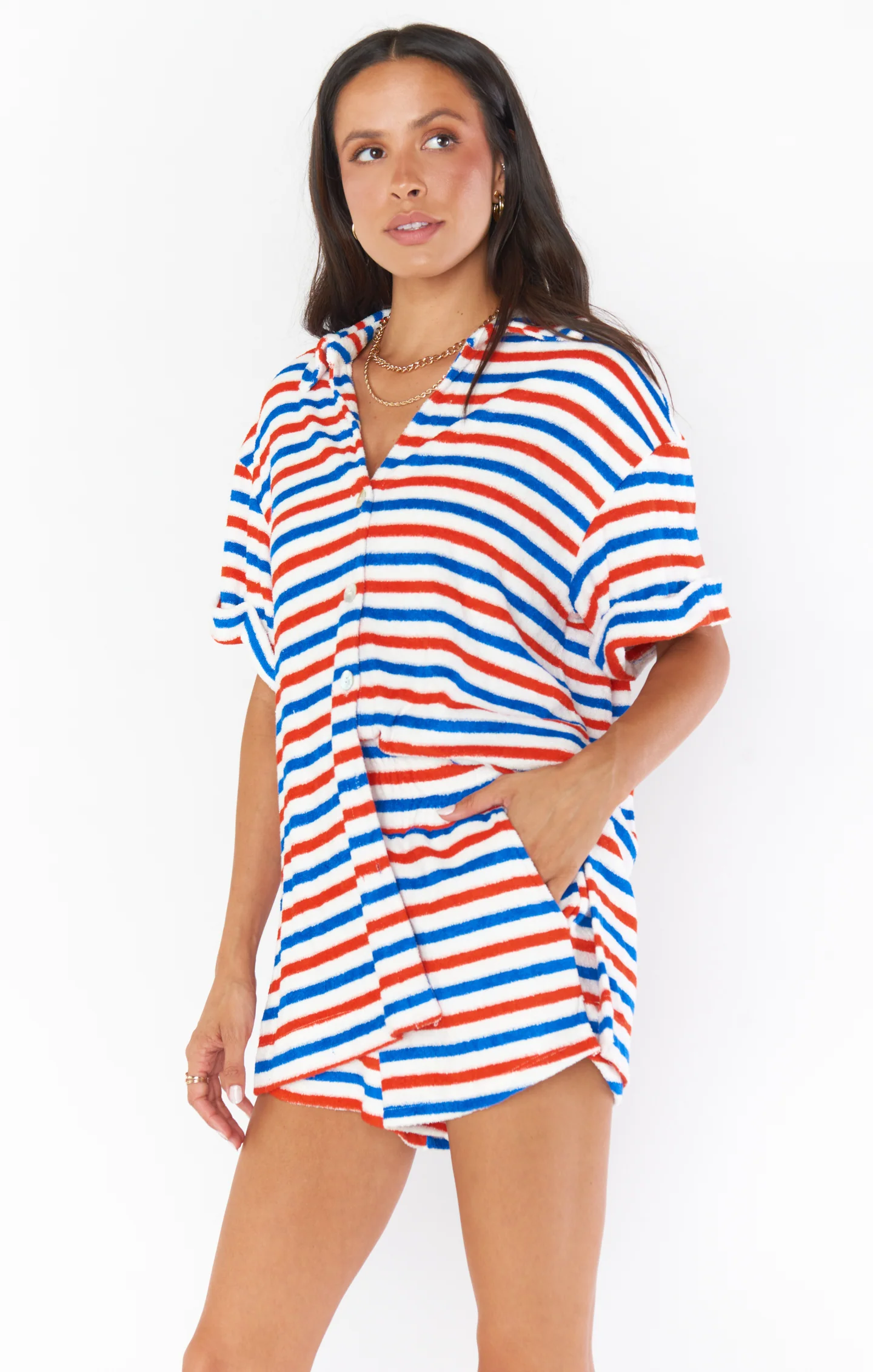 Parker Button Down ~ Americana Terry