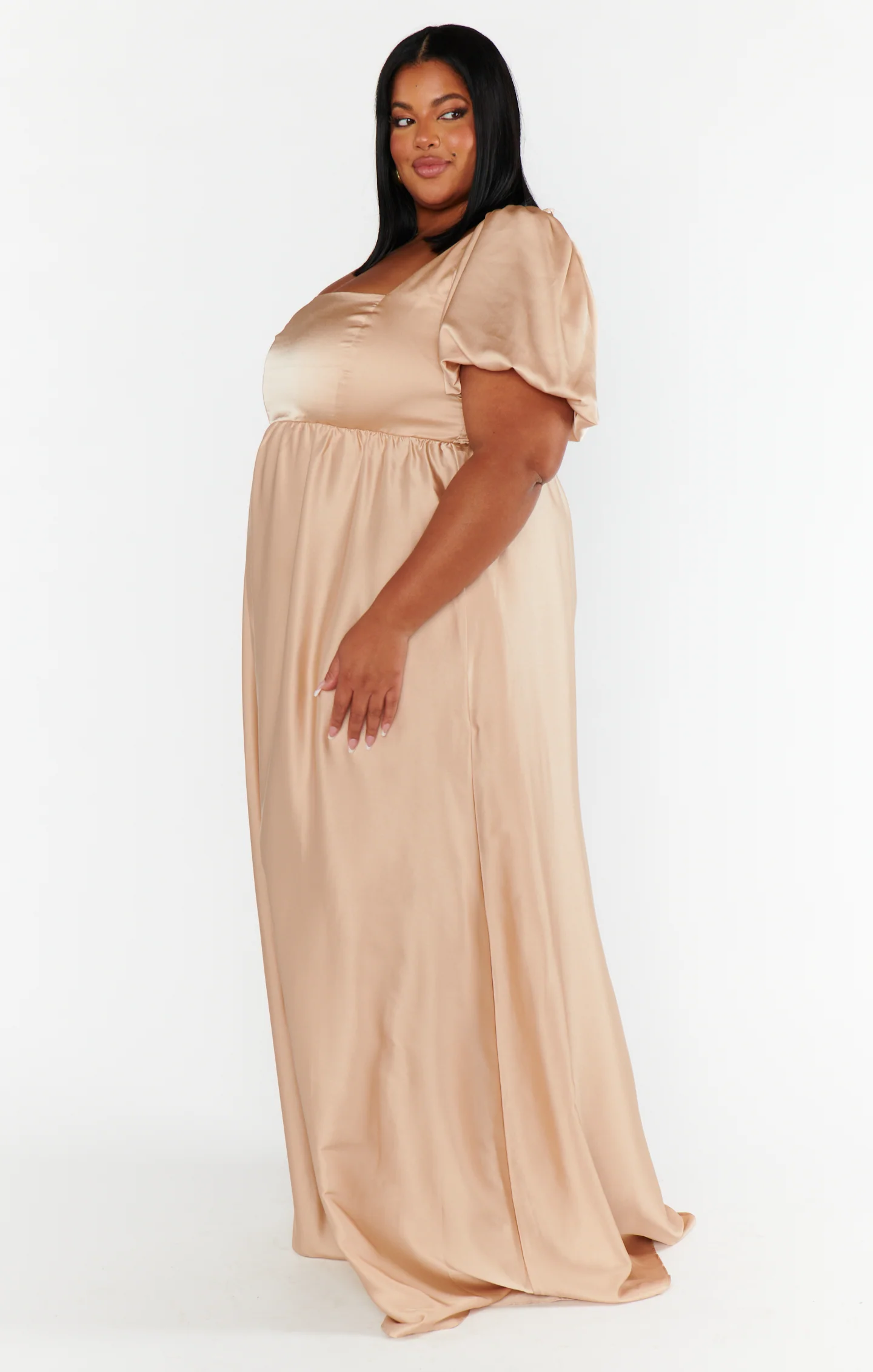 Luna Maxi Dress ~ Gold Velvet Silky