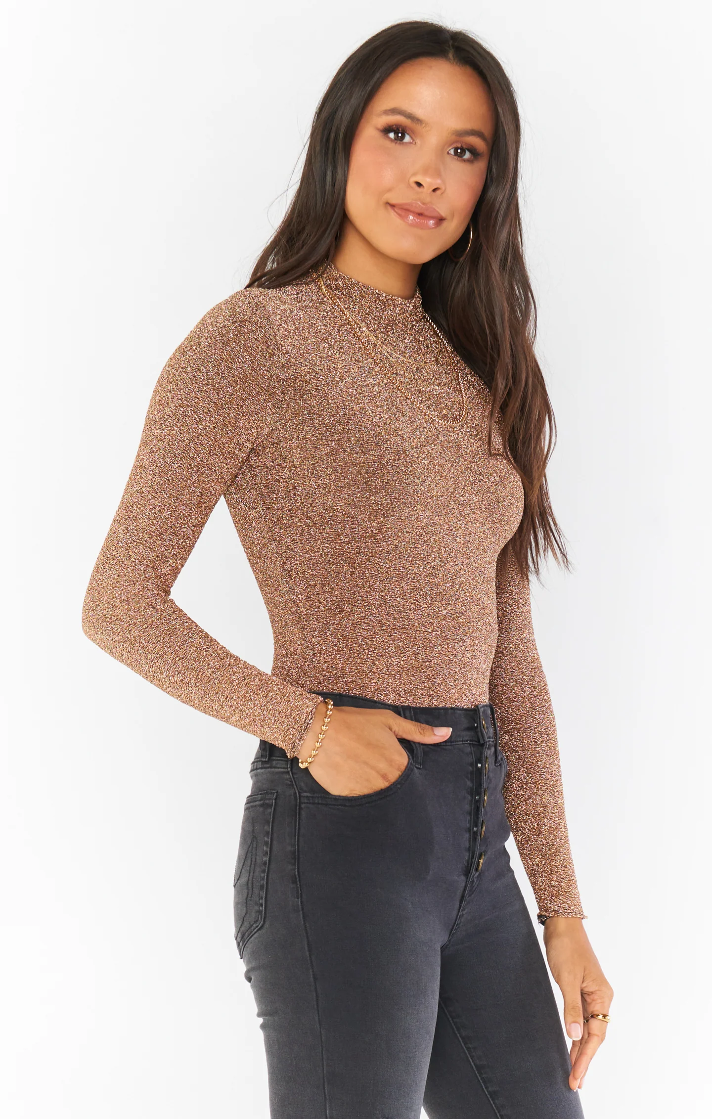 Party Time Bodysuit ~ Gold Shimmy Shine