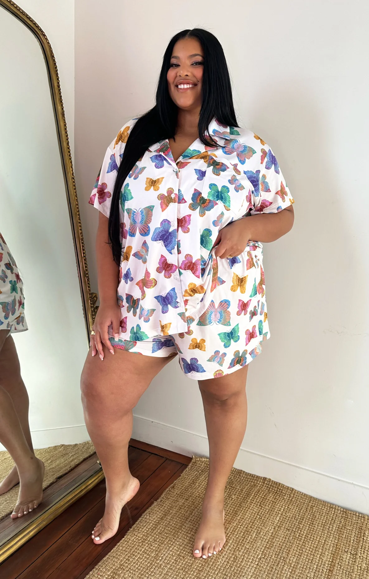 Sunday Morning PJ Set ~ Rainbow Butterflies Knit