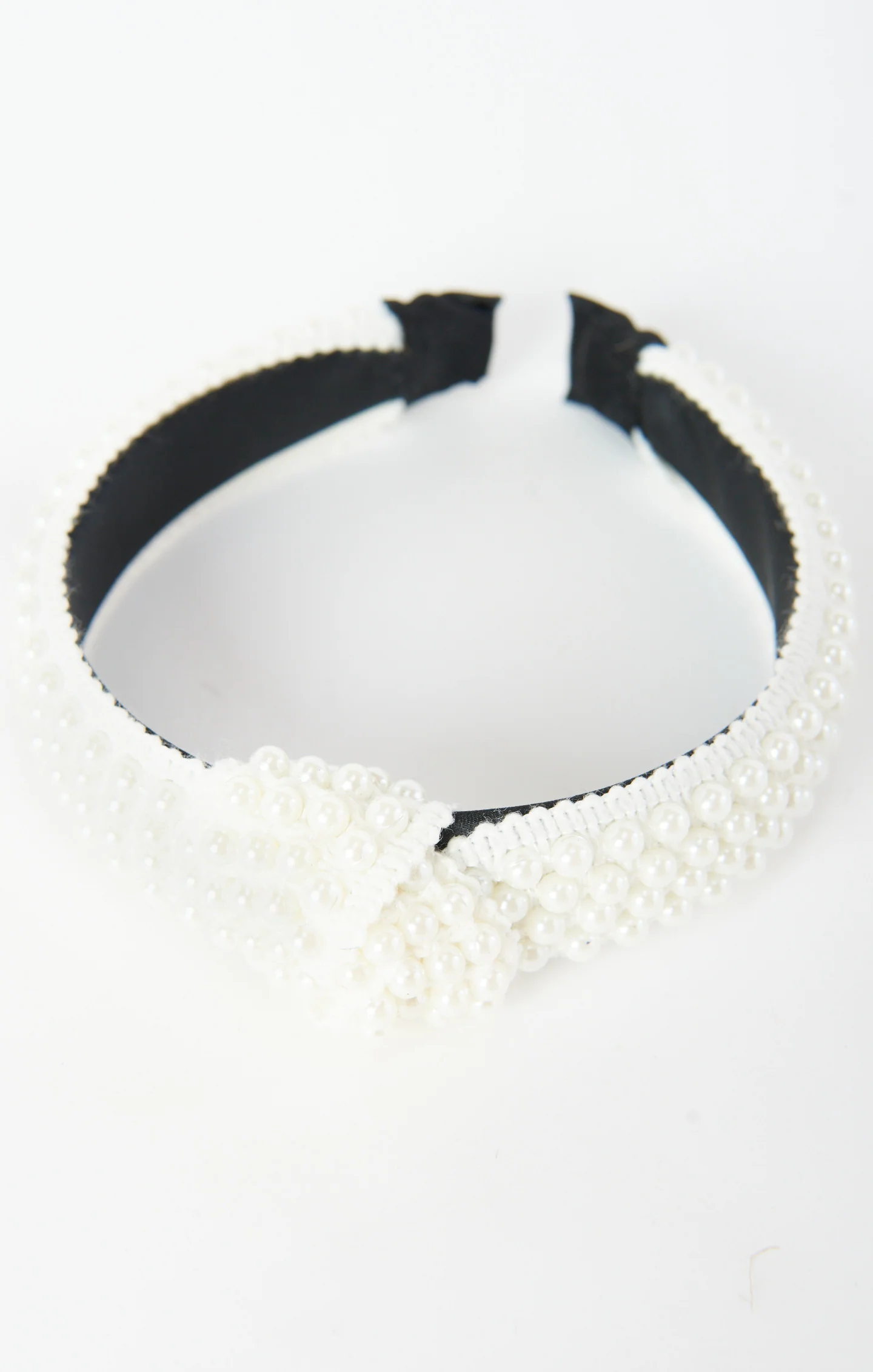 Milly Pearl Knotted Headband ~ White