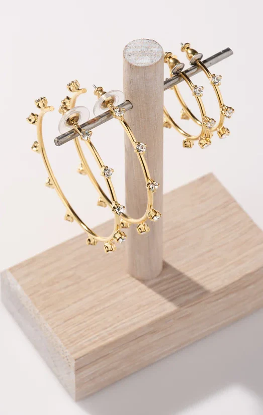 Faithy Jewels Large Amanda Hoop Earrings ~ Gold