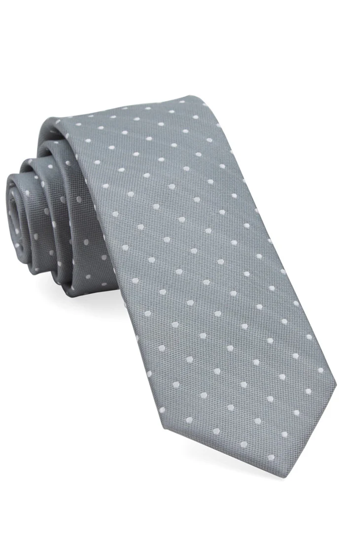 Nico Neck Tie ~ Silver Sage Dot