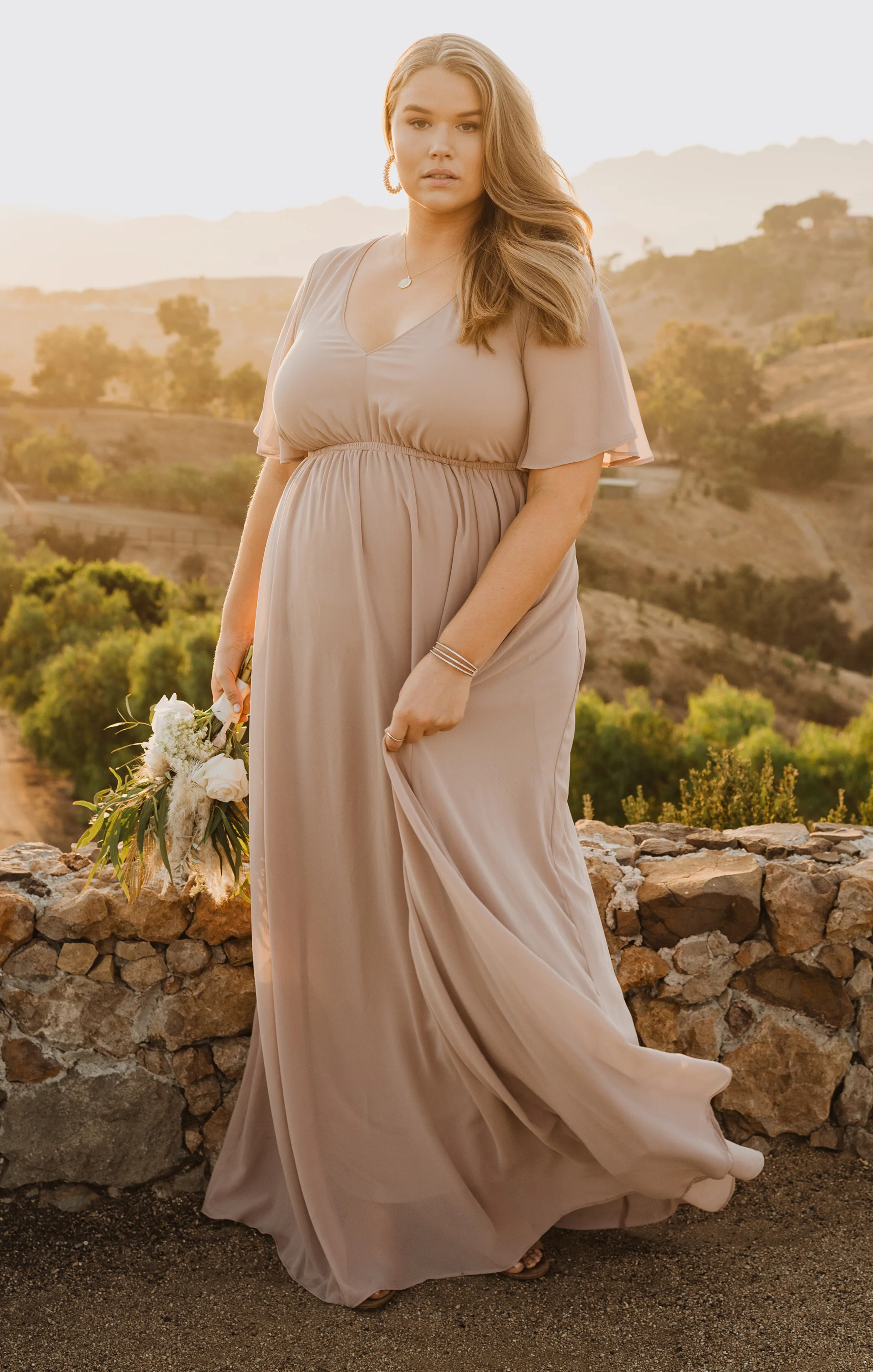 Bridesmaid Fabric Swatch ~ Soft Beige Chiffon