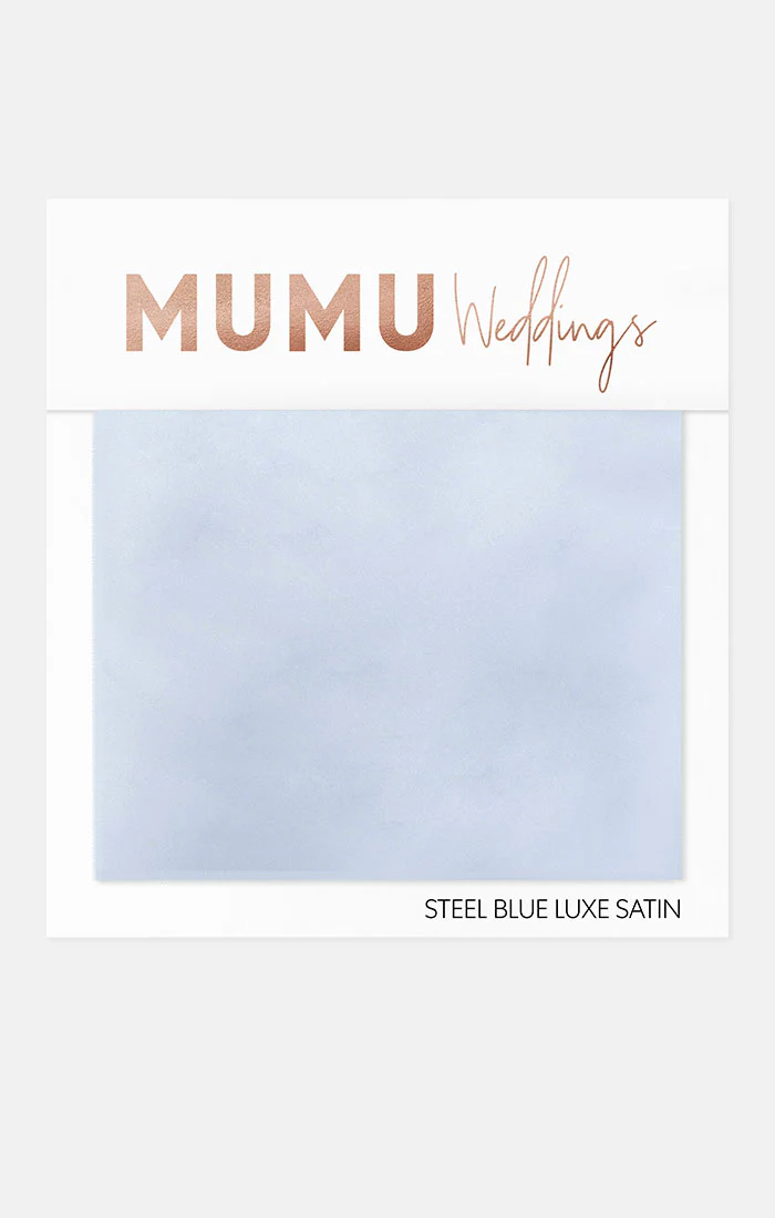 Bridesmaid Fabric Swatch ~ Steel Blue Luxe Satin