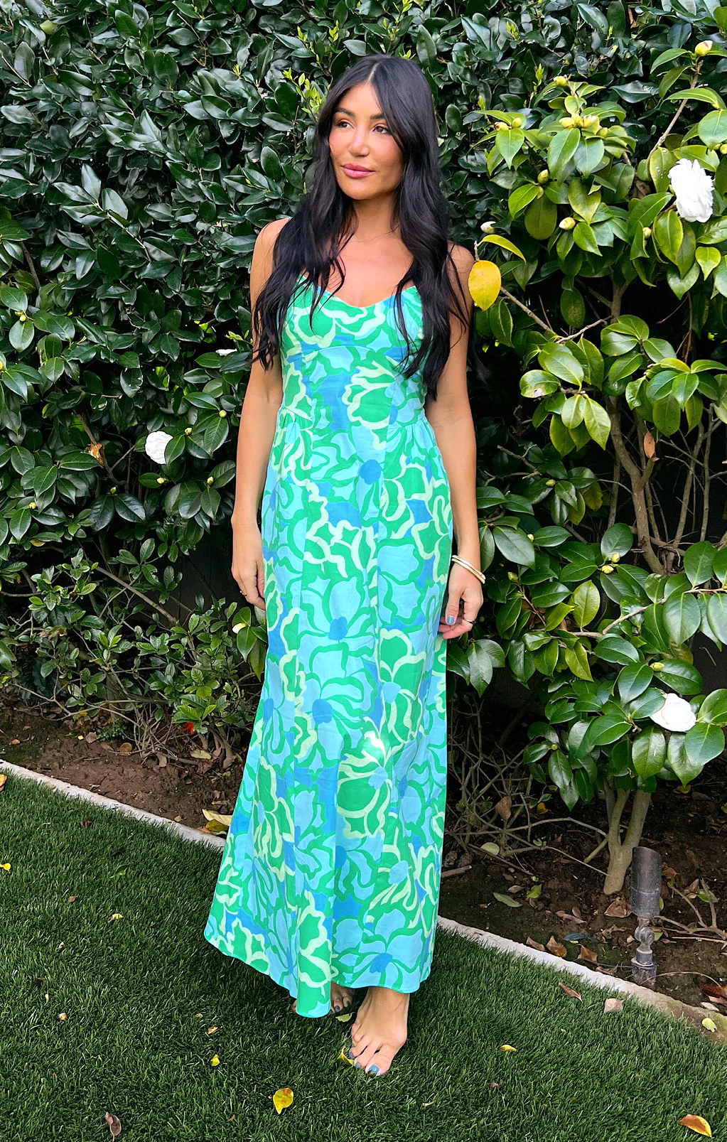 Midi Flow Dress ~ Abstract Poppy