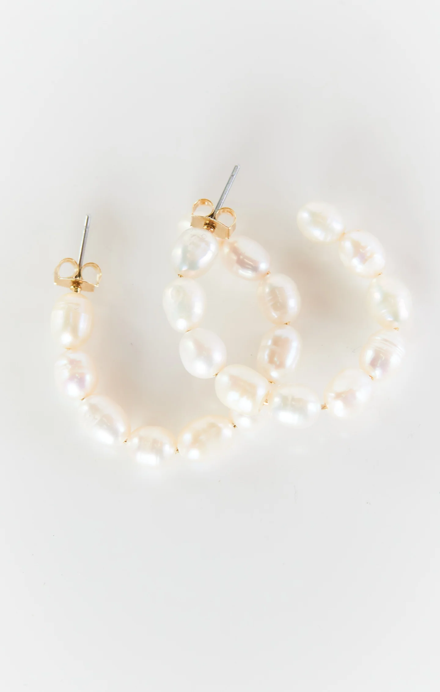 ALV Jewels Penny Pearl Hoop Earrings ~ Ivory