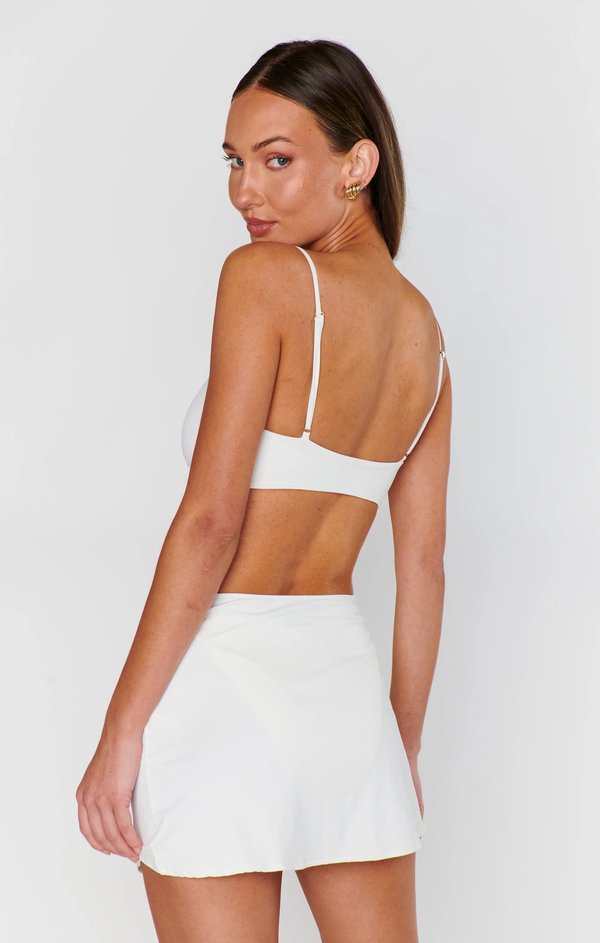 Mini Sarong ~ White with Gold Shell