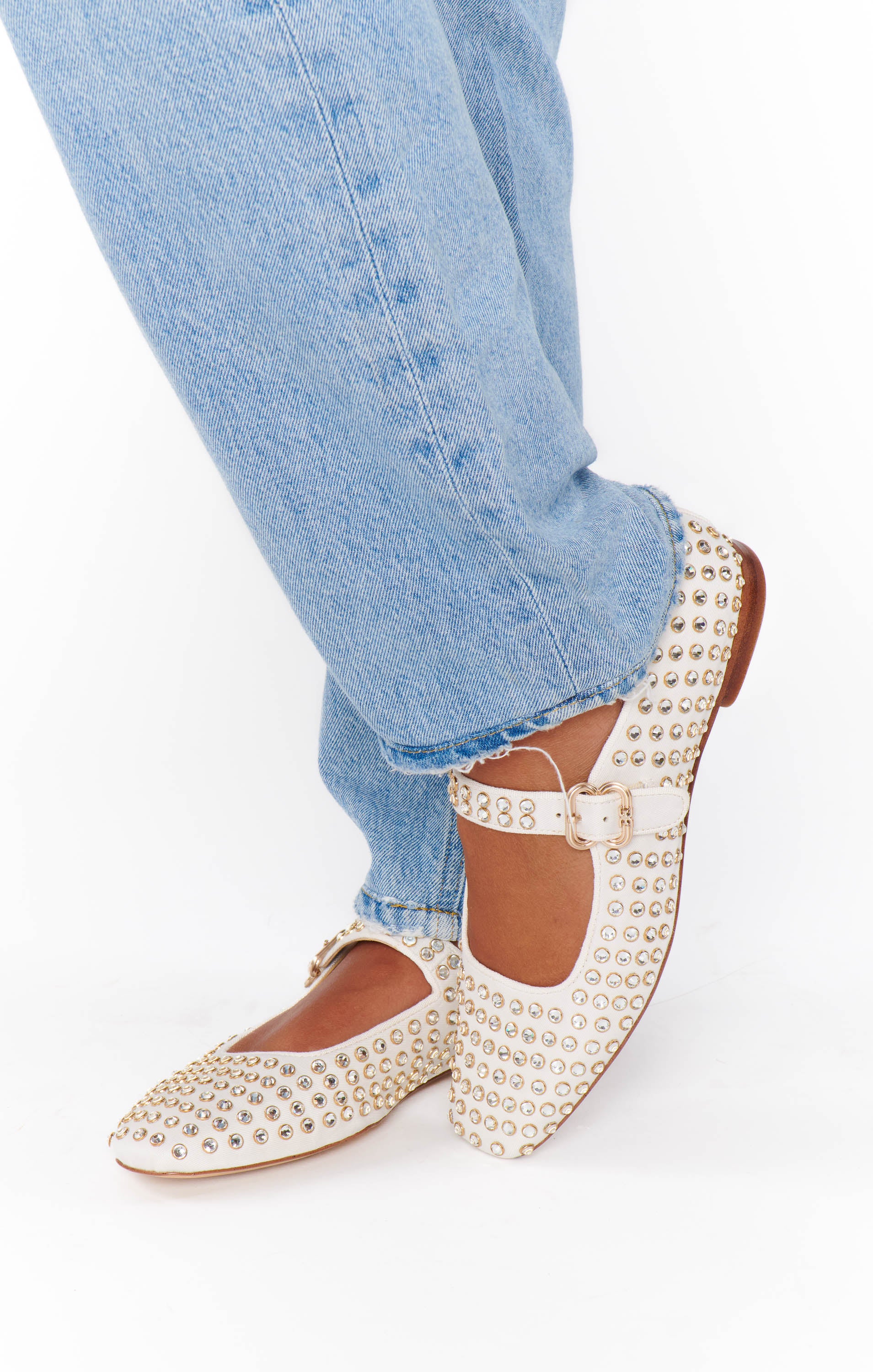 Sam Edelman Michaela Gem Ballet Flat ~ White