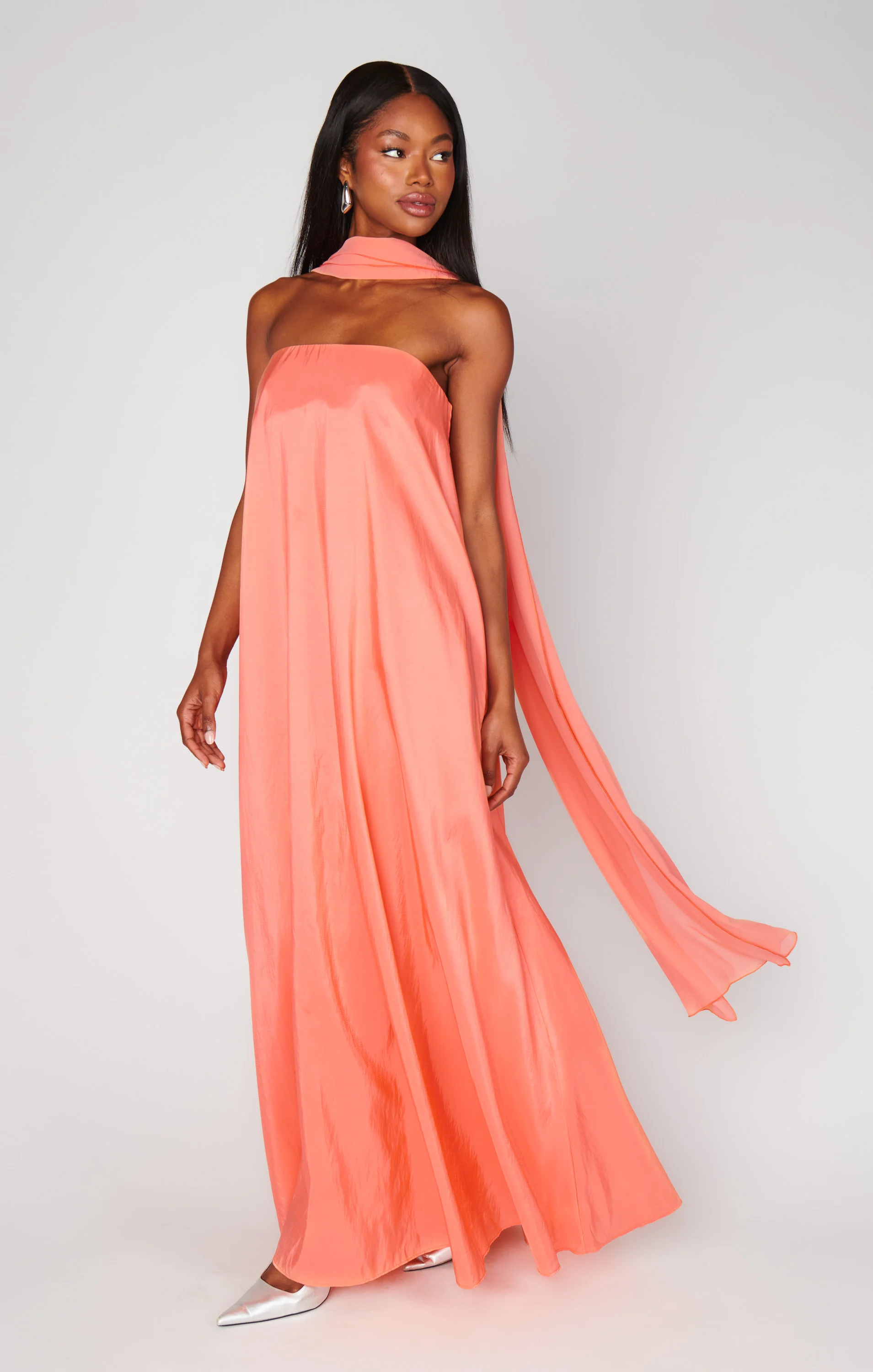 Tinsley Tube Dress ~ Cantaloupe Light Taffeta