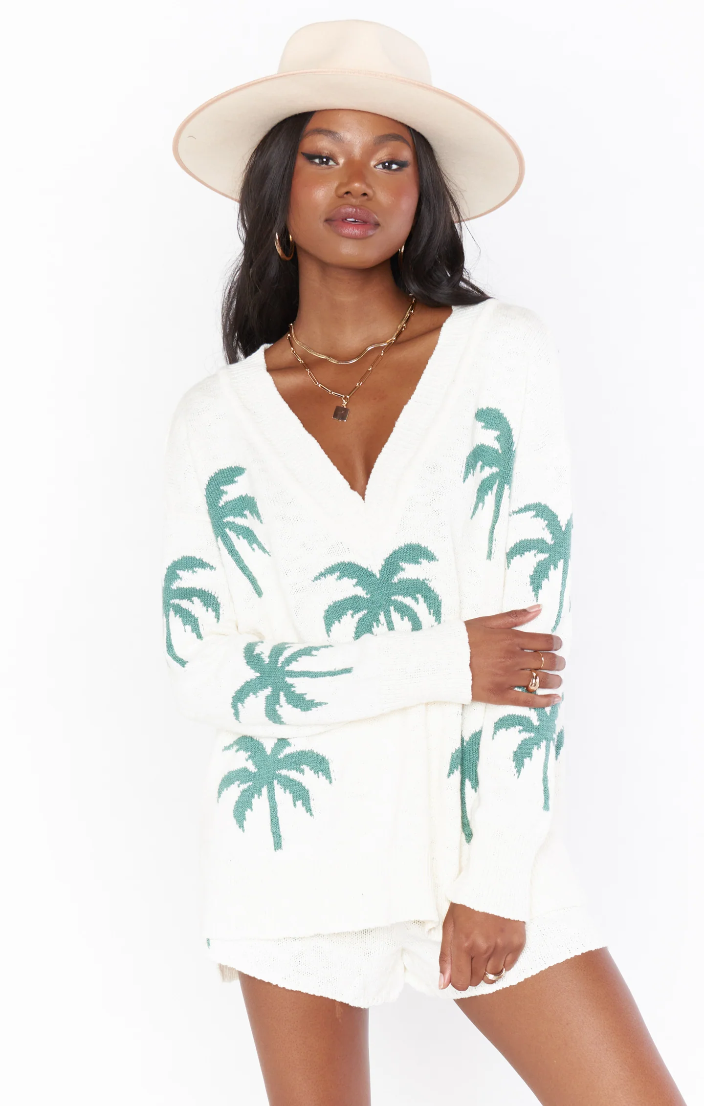 Cozy Knit Sweater ~ Tropical Print