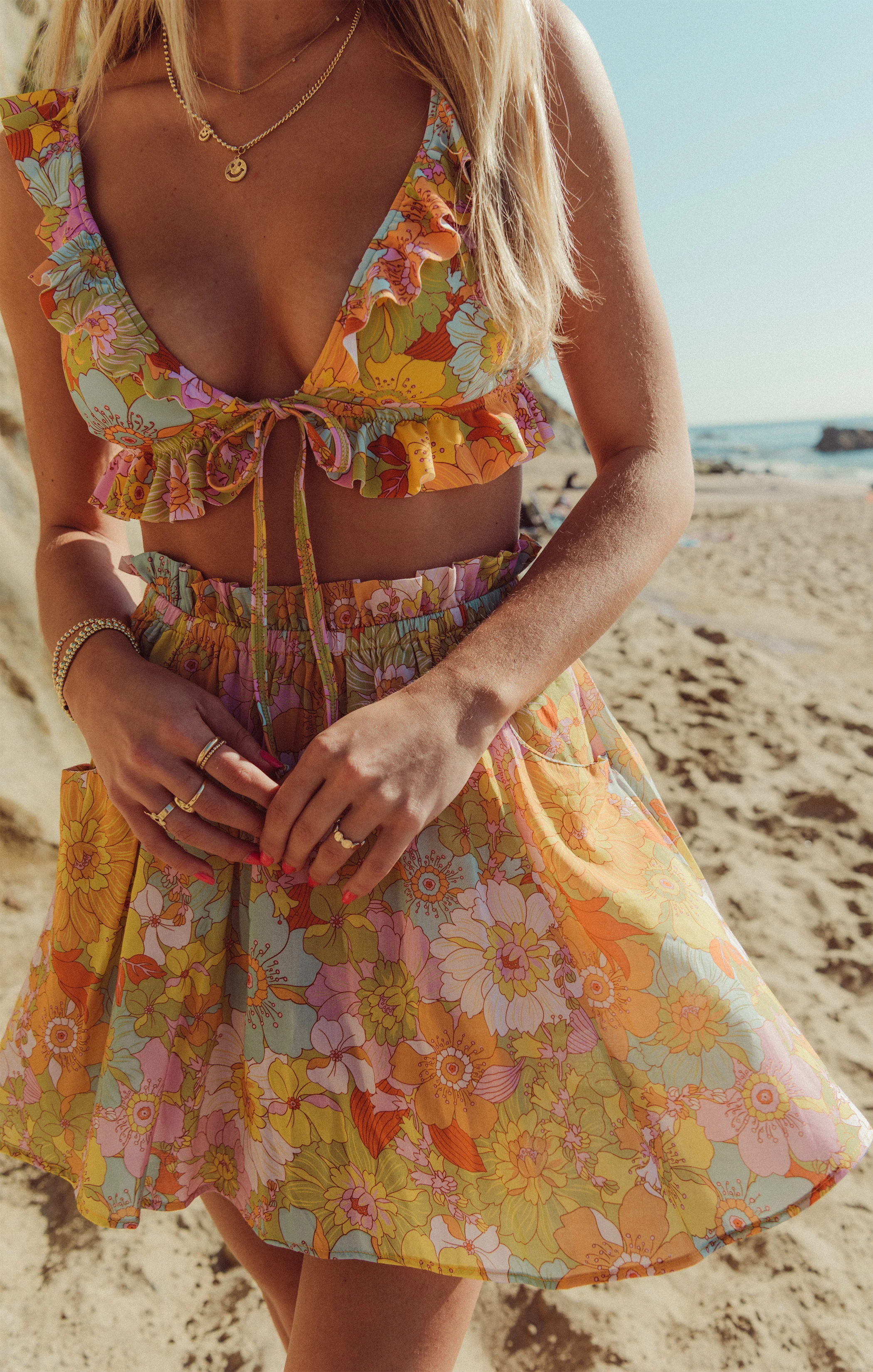 Swing Skirt ~ Groovy Blooms