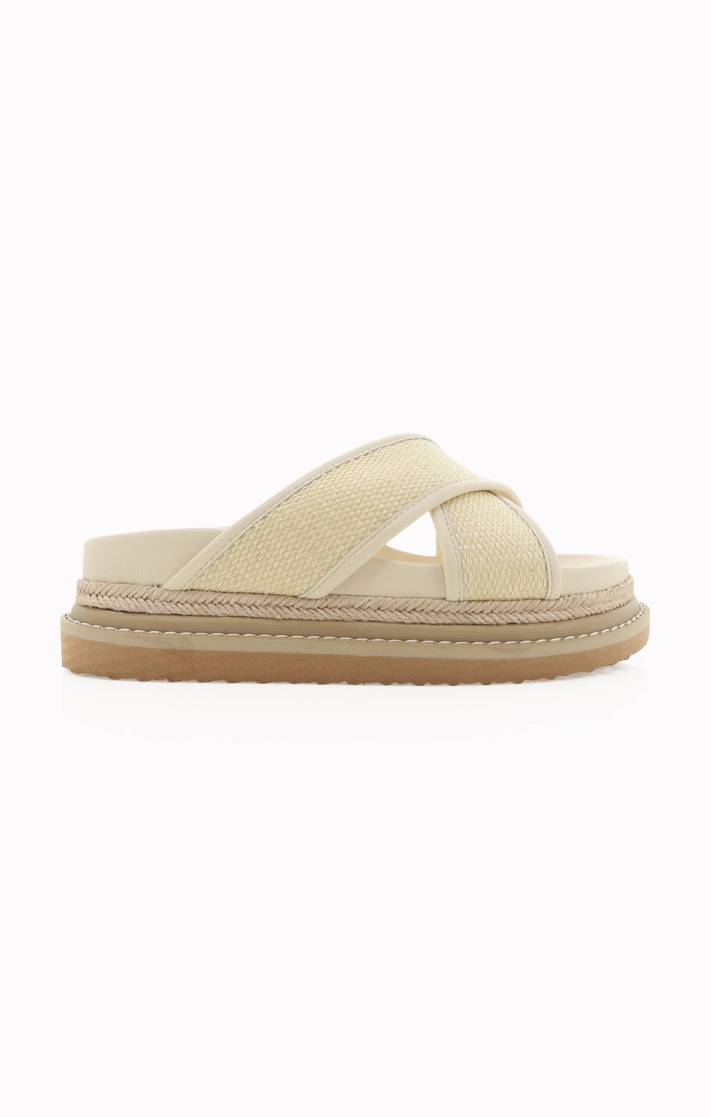Billini Aysha Platform Sandal ~ Cream Raffia