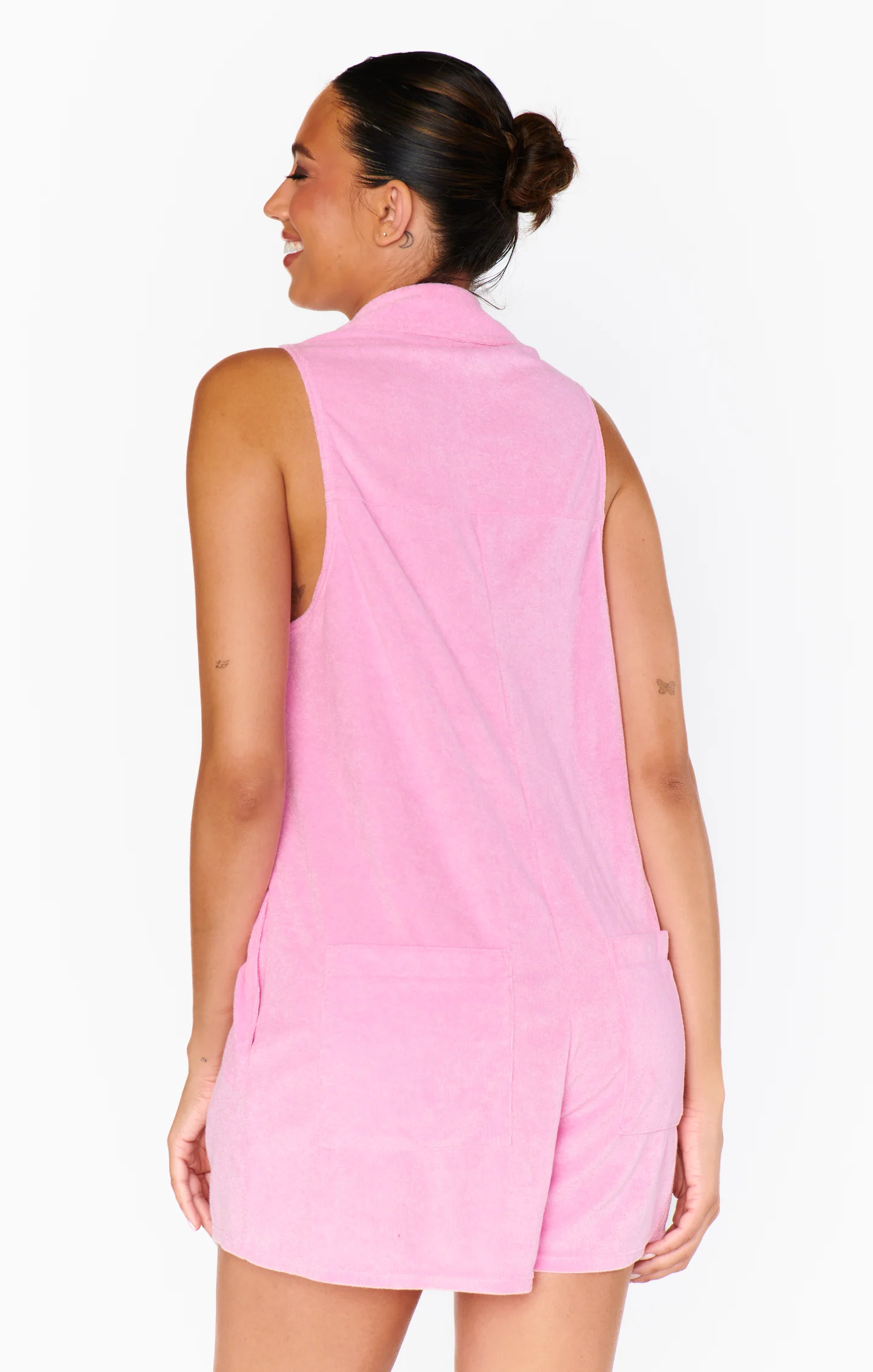 Reno Romper ~ Bubblegum Pink Terry