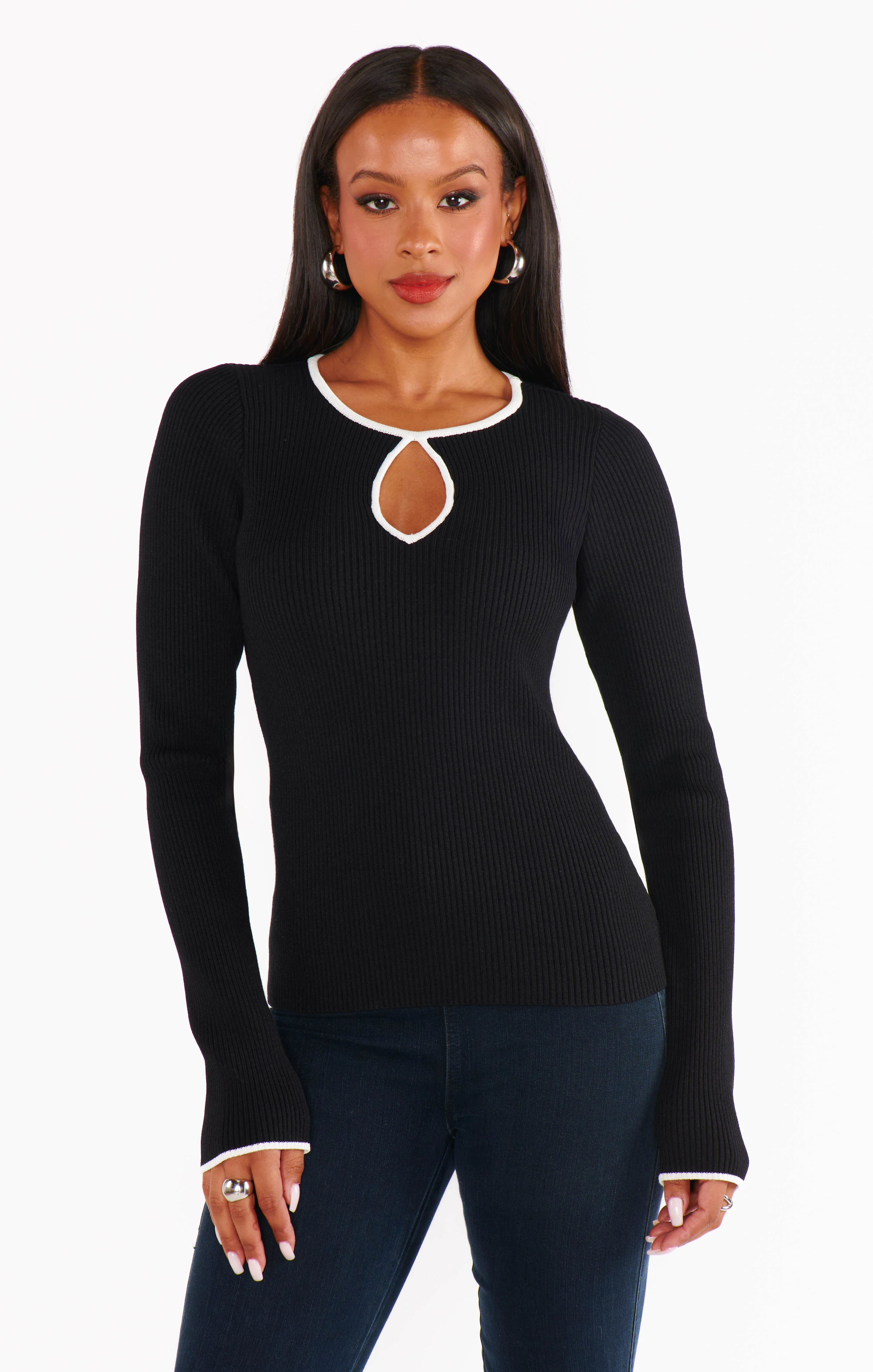 Tippie Top ~ Black Rib with White Trim
