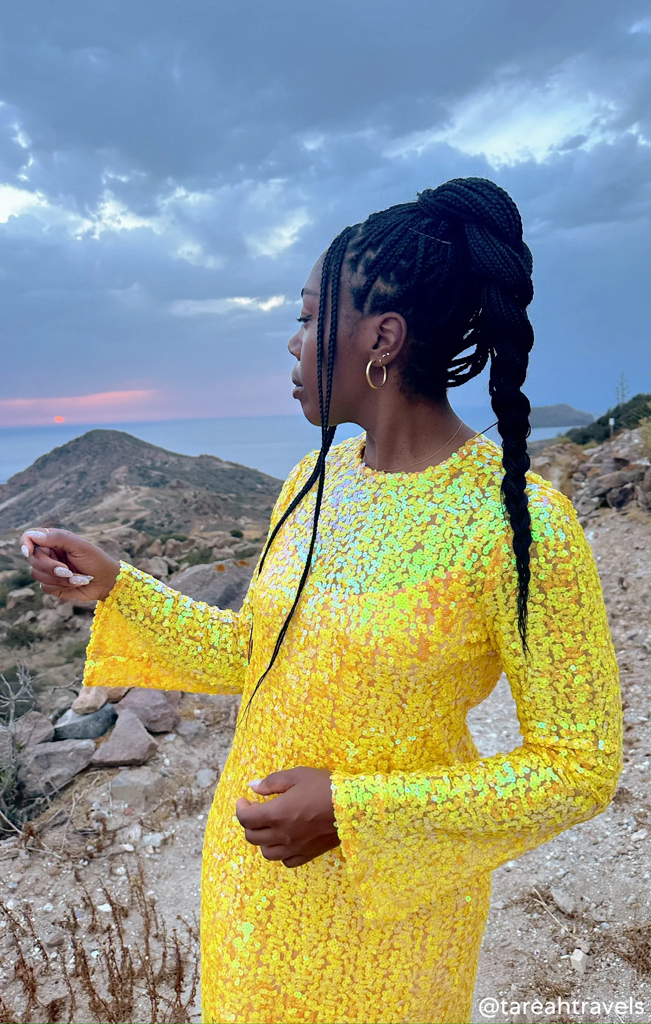 Luna Midi Dress ~ Gold Glitter