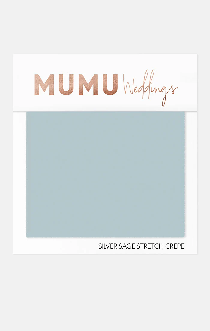 Bridesmaid Fabric Swatch ~ Silver Sage Stretch Crepe