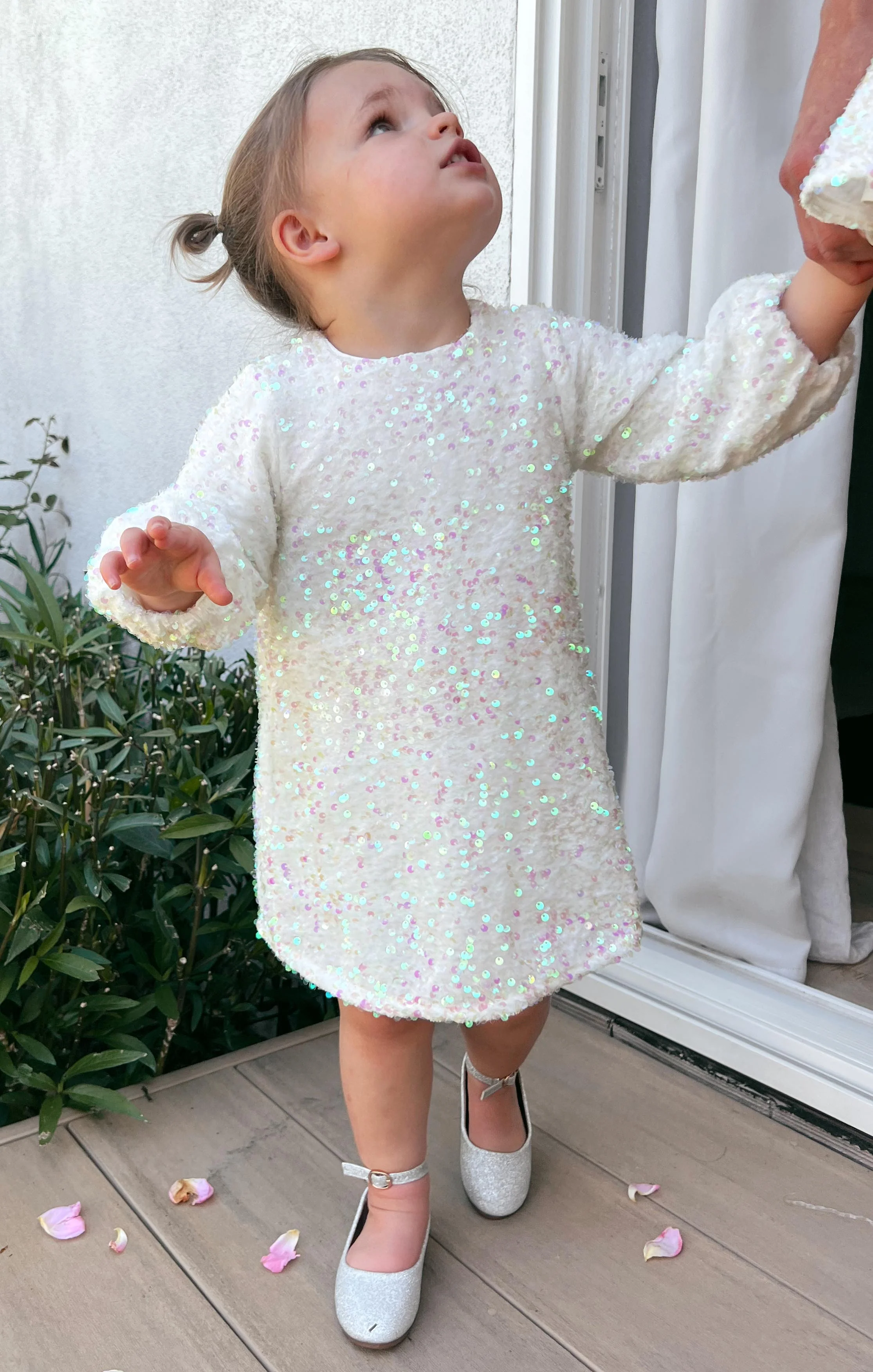 Once Upon A Time Dress ~ White Iridescent Sequins