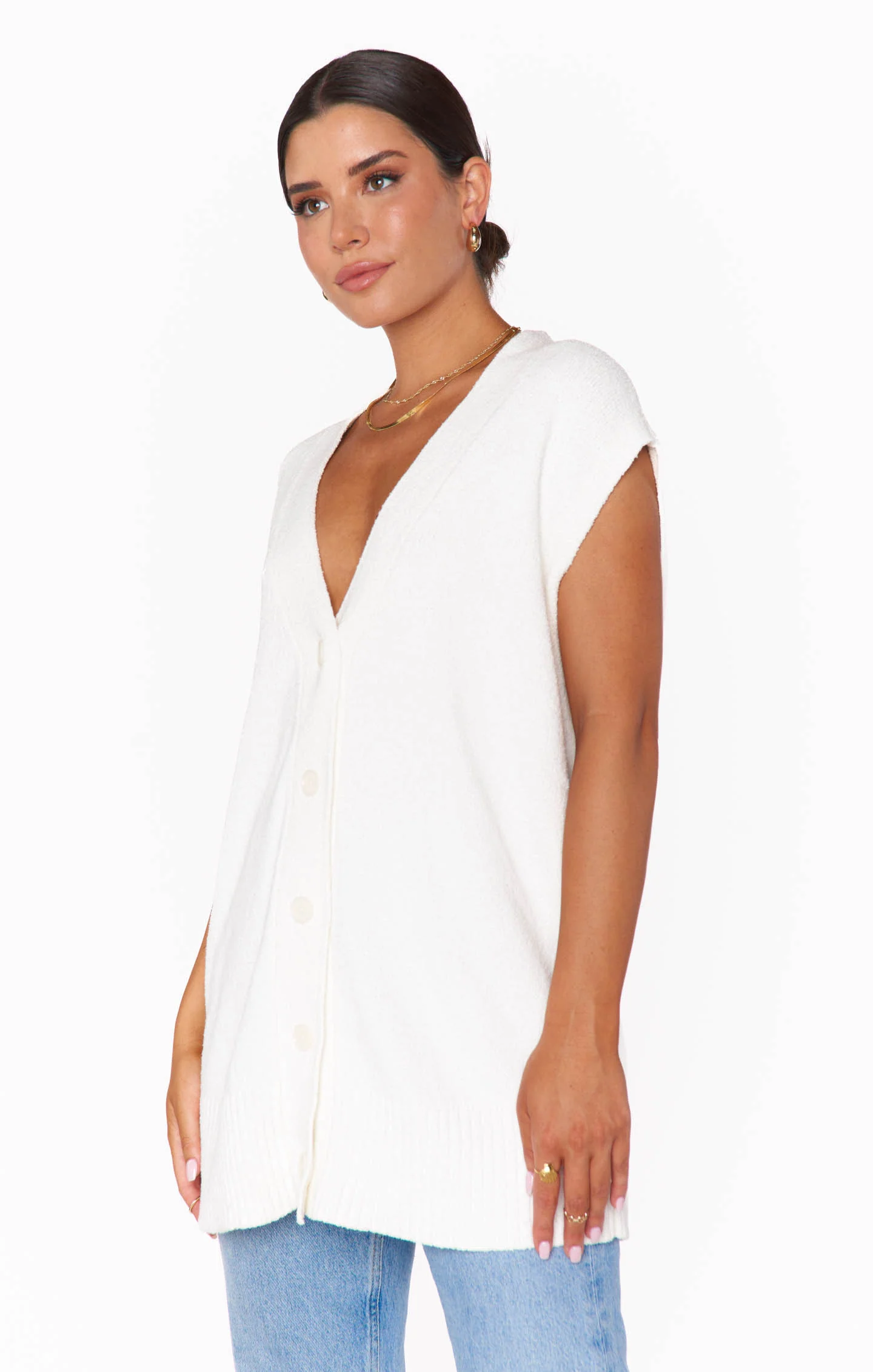 Steven Sweater Vest ~ White Knit