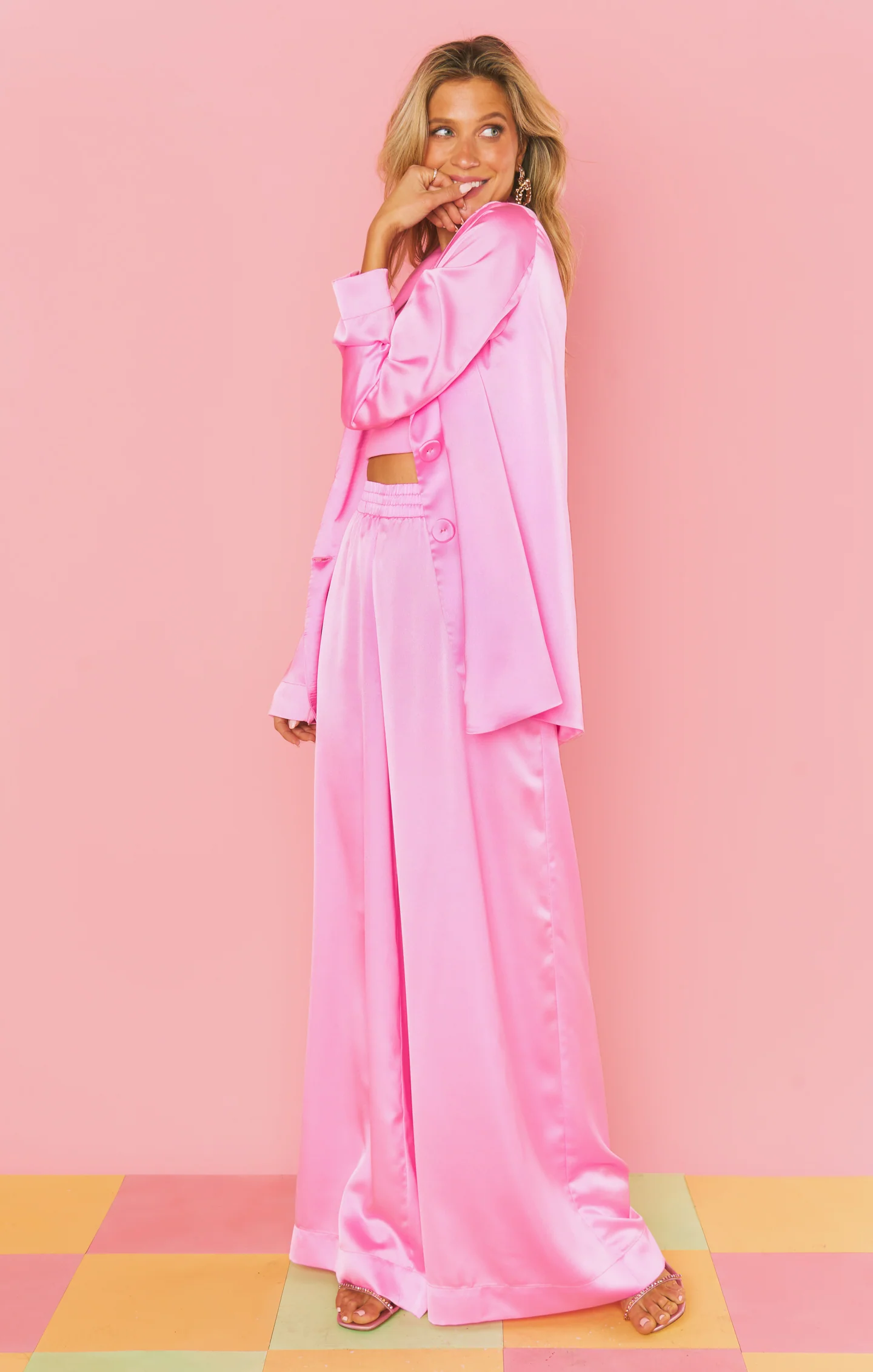 Felix Blazer ~ Pink Luxe Satin