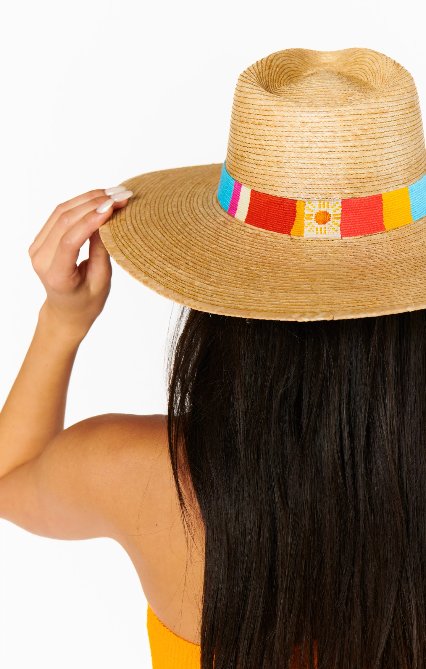 Sunshine Tienda Sandra Palm Hat ~ Rainbow