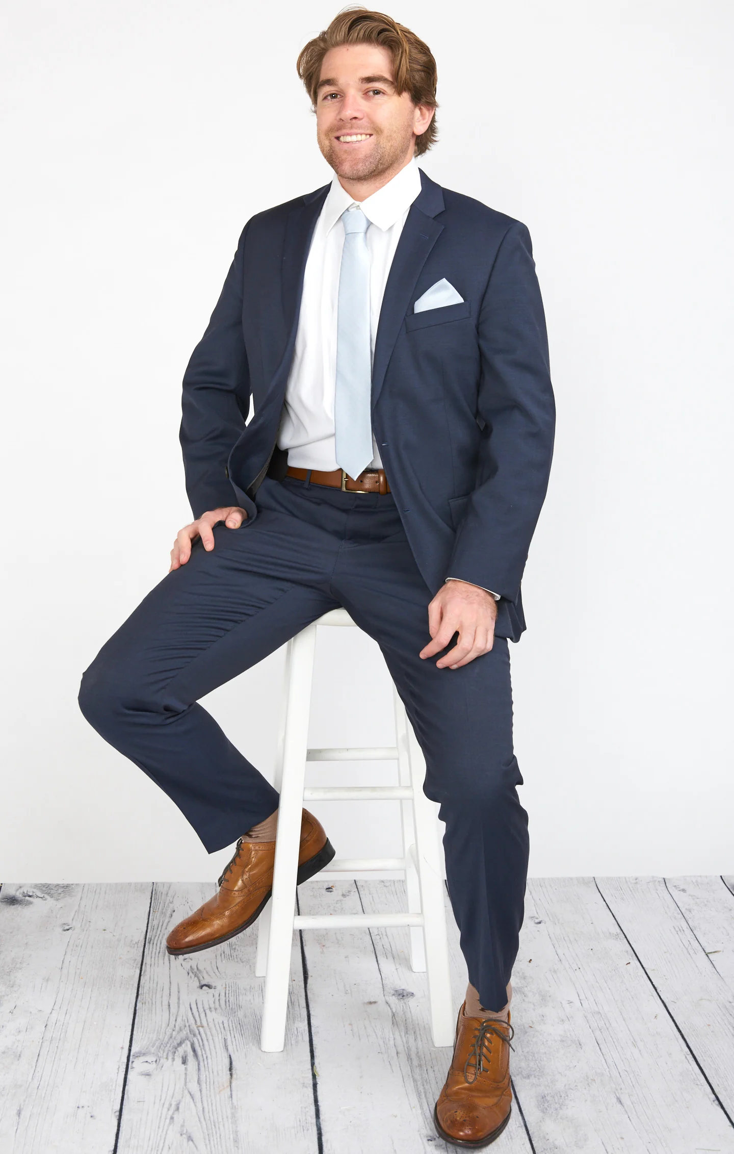 Nico Neck Tie ~ Steel Blue Solid